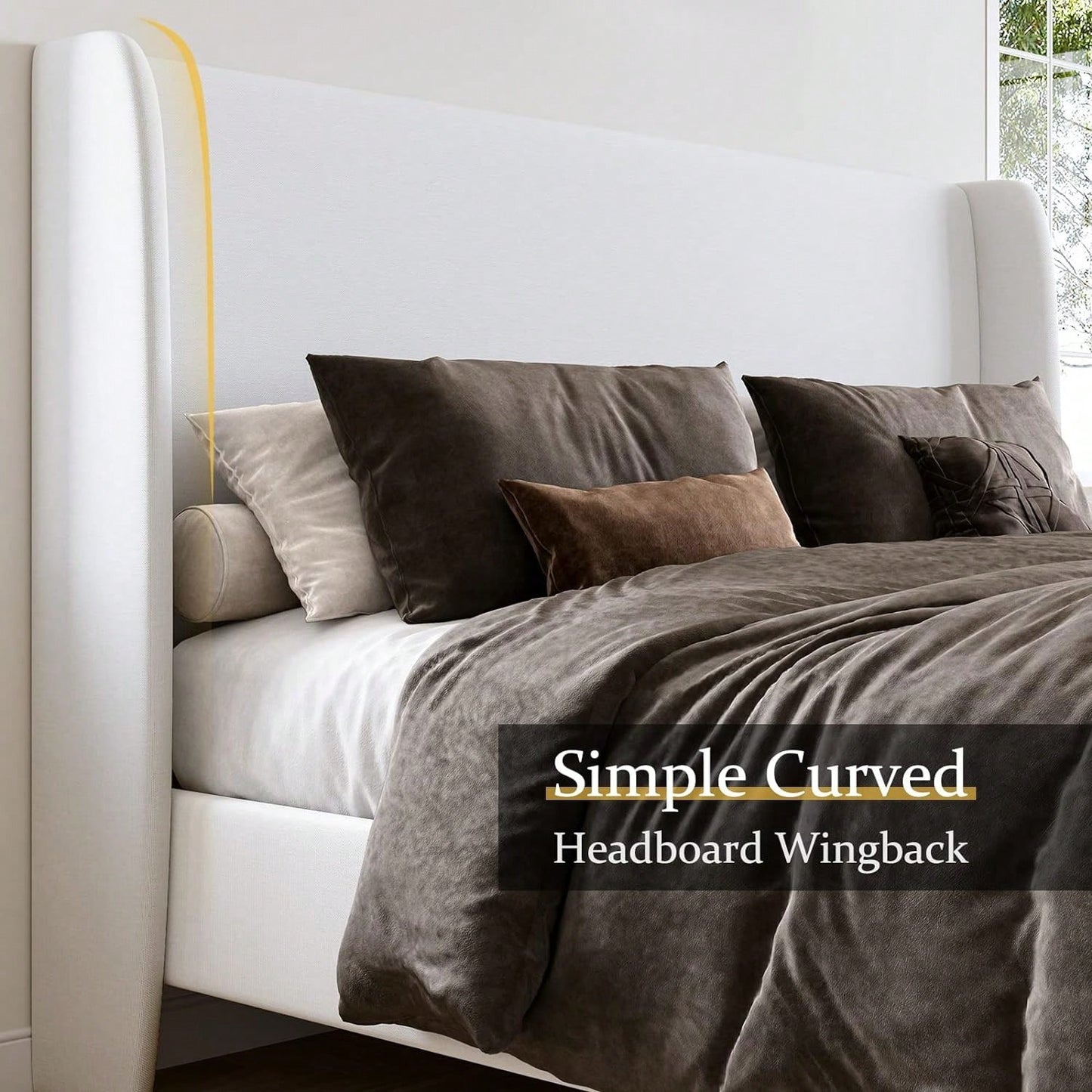 MADELINE PLATFORM BED FRAME - WHITE