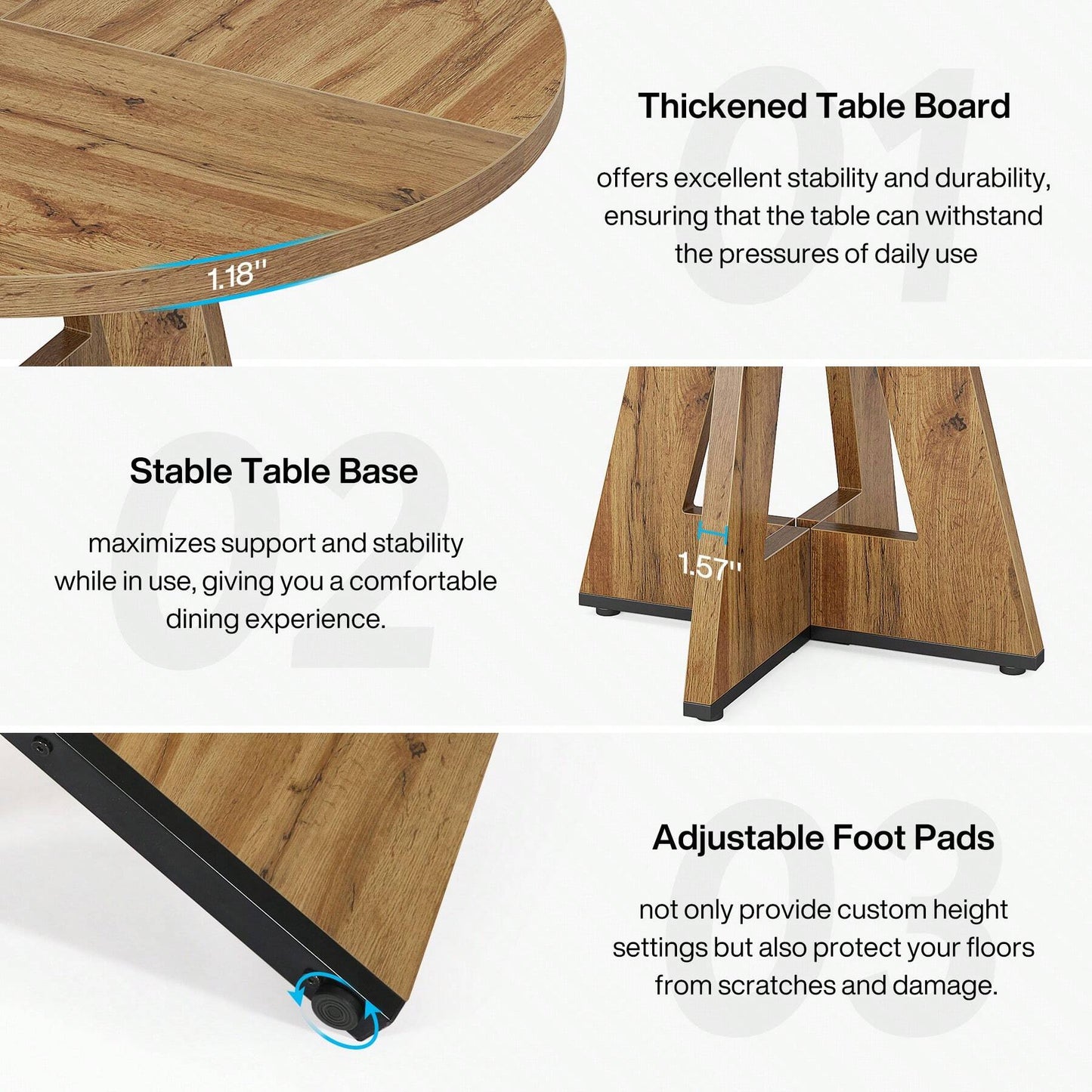 ISLA DINING TABLE - RETRO BROWN