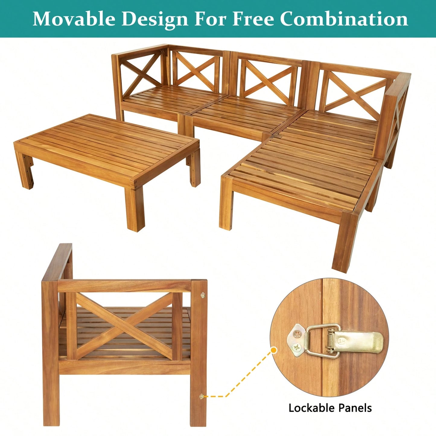 MONACO 5-PIECE OUTDOOR LOUNGE SET - BEIGE