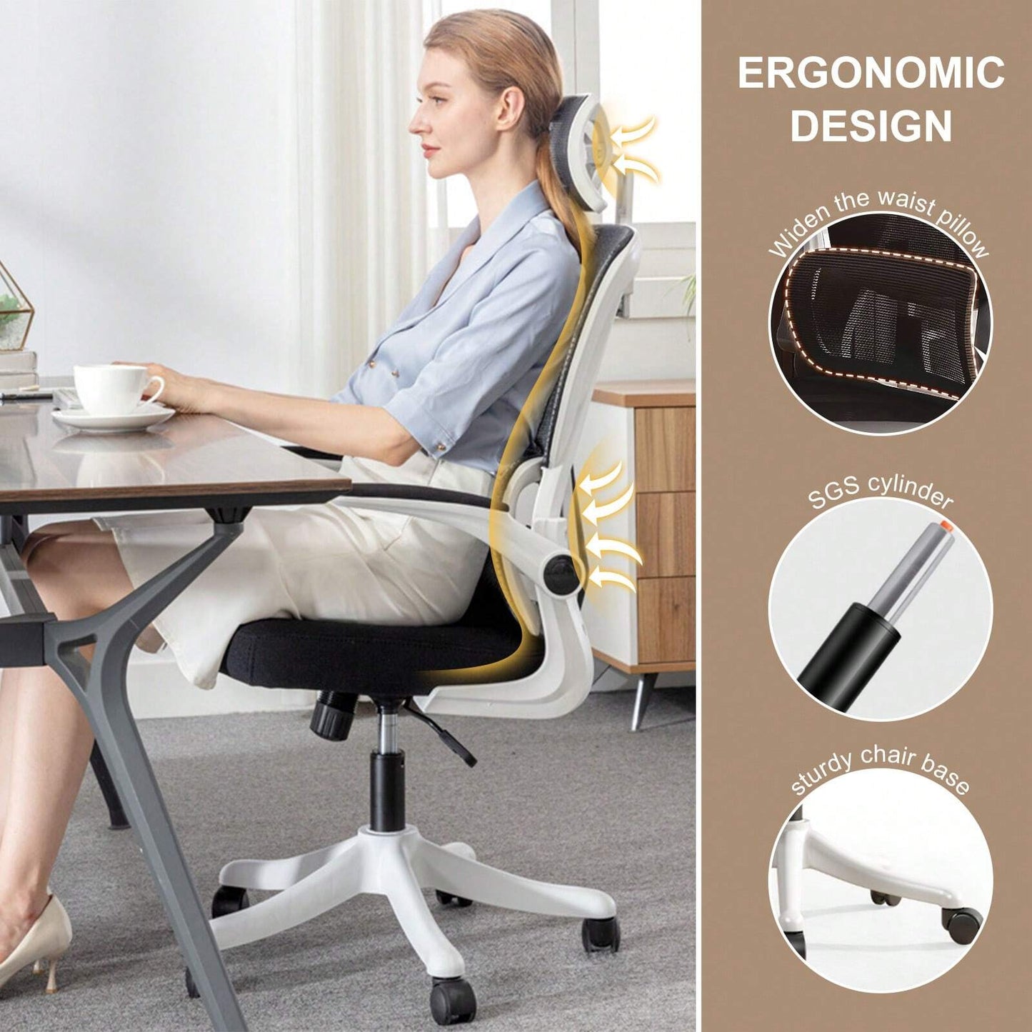 MAYA OFFICE CHAIR - BLACK / WHITE