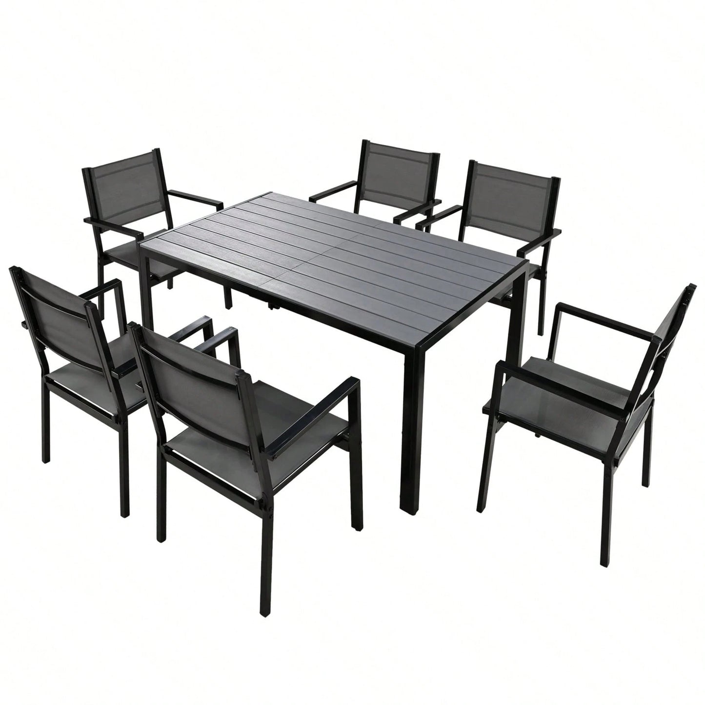 ALMAIRE 7-PIECE OUTDOOR DINING SET - GRAY