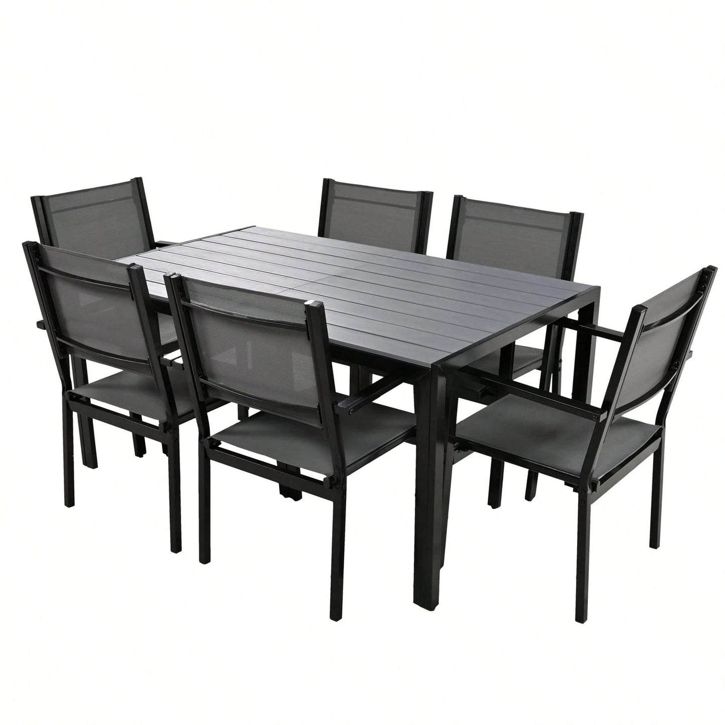 ALMAIRE 7-PIECE OUTDOOR DINING SET - GRAY