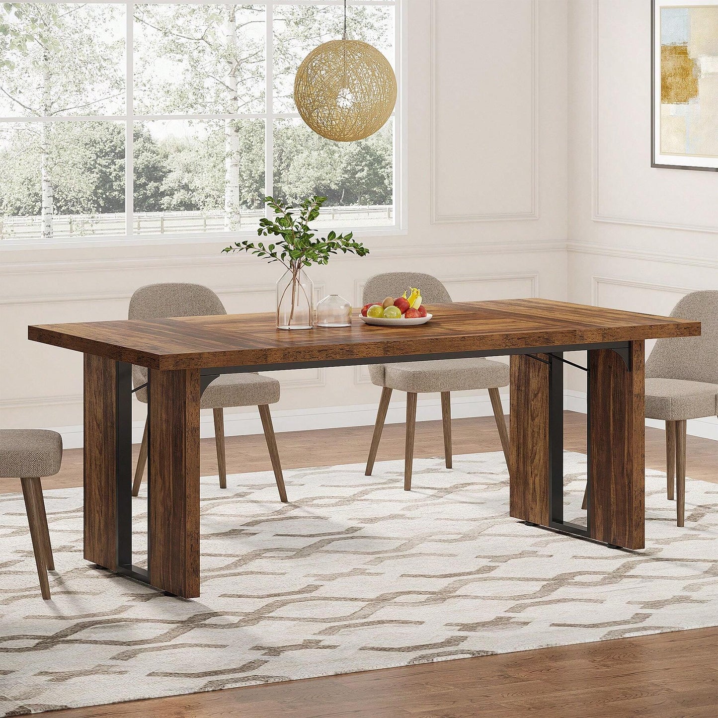 HERITAGE DINING TABLE - BROWN