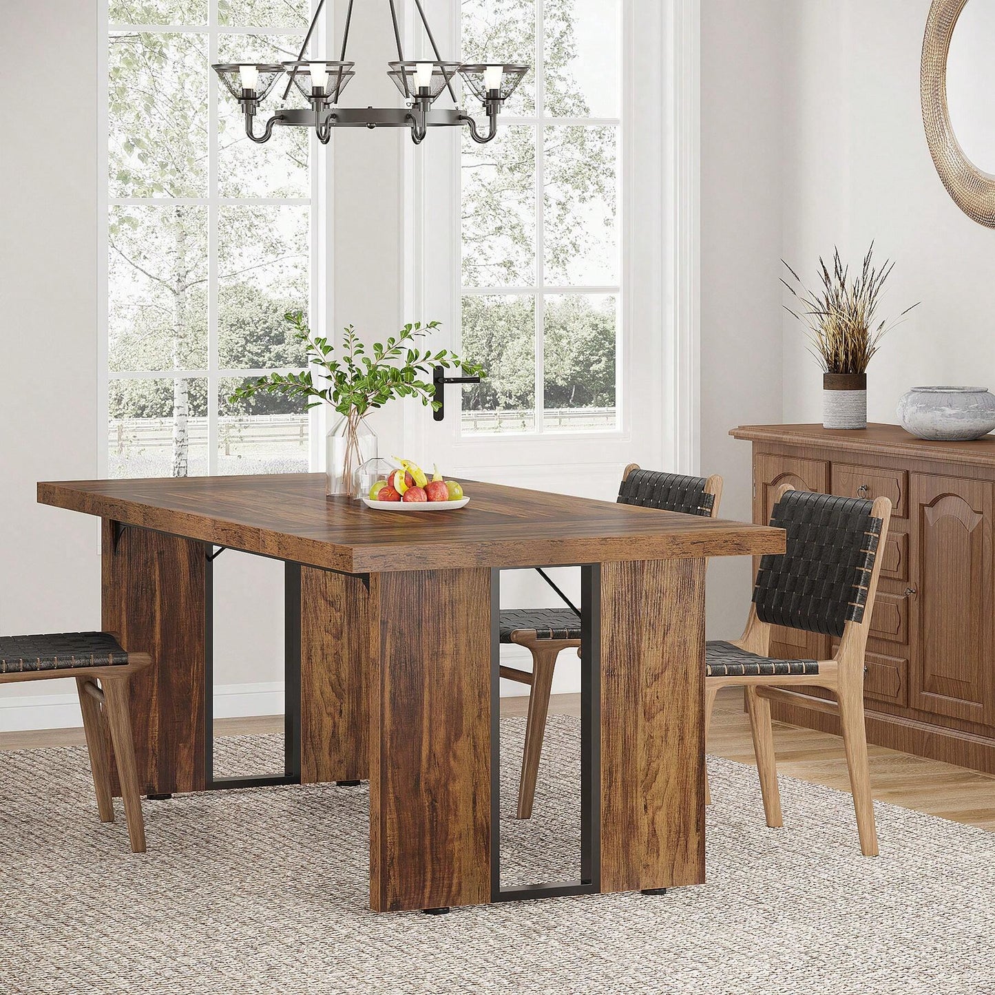 HERITAGE DINING TABLE - BROWN