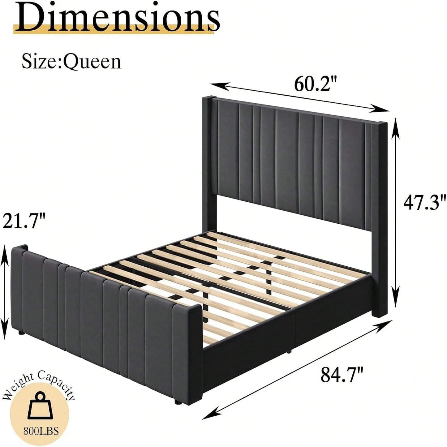 MAISON PLATFORM BED FRAME - GRAY