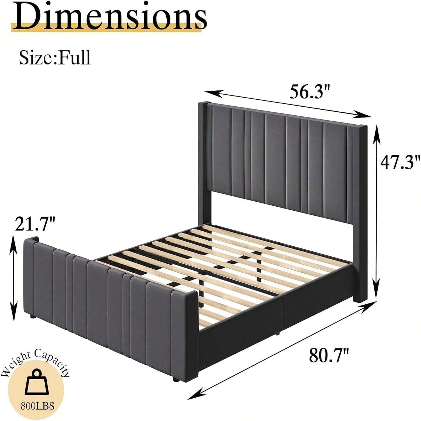 MAISON PLATFORM BED FRAME - GRAY