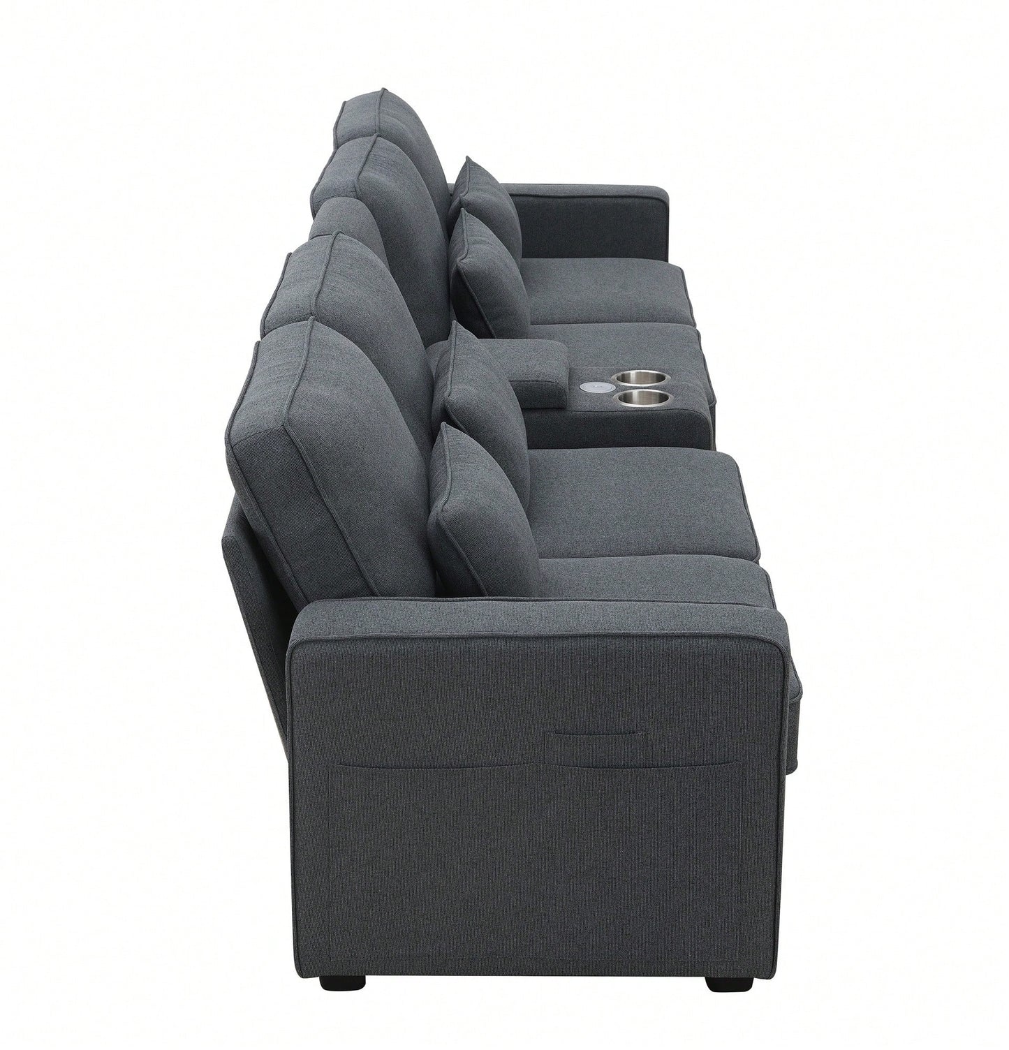 LILA 114" SOFA- DARK GRAY