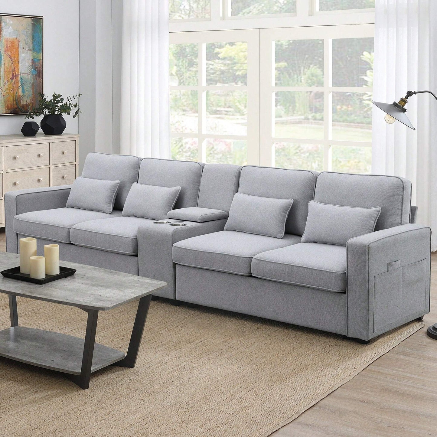 LILA 114" SOFA- LIGHT GRAY