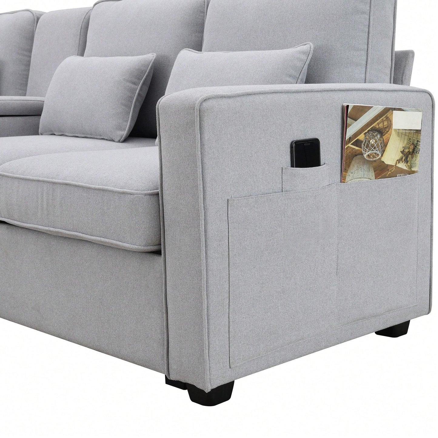 LILA 114" SOFA- LIGHT GRAY