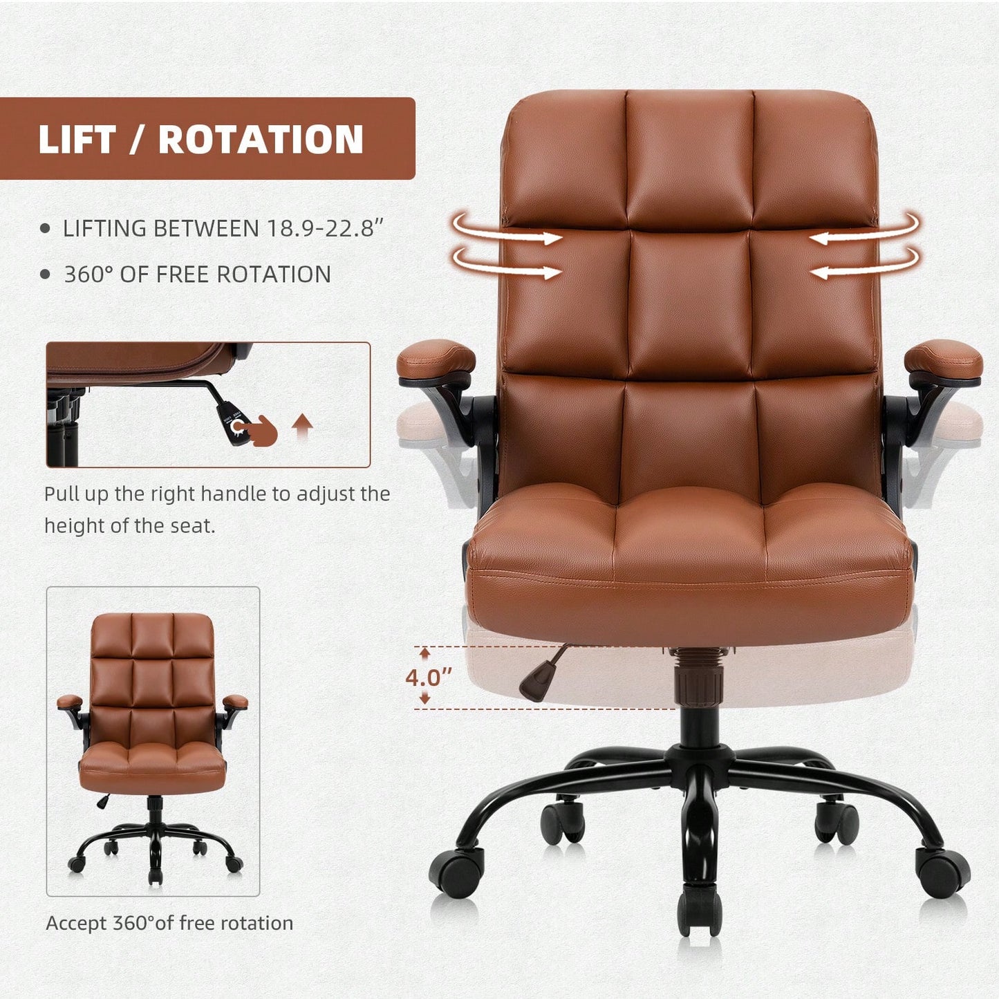 TAHLIA OFFICE CHAIR - BROWN