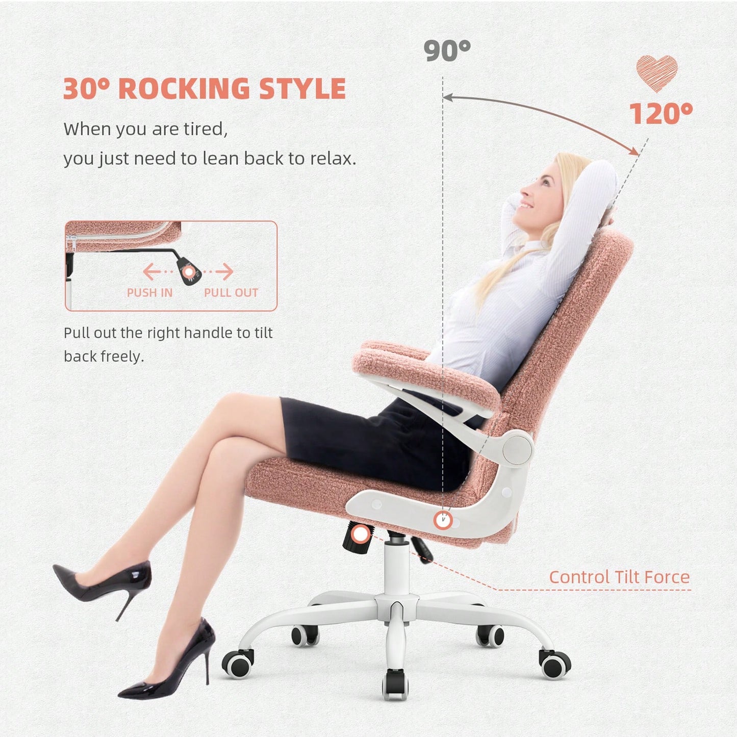 TAHLIA OFFICE CHAIR - PINK