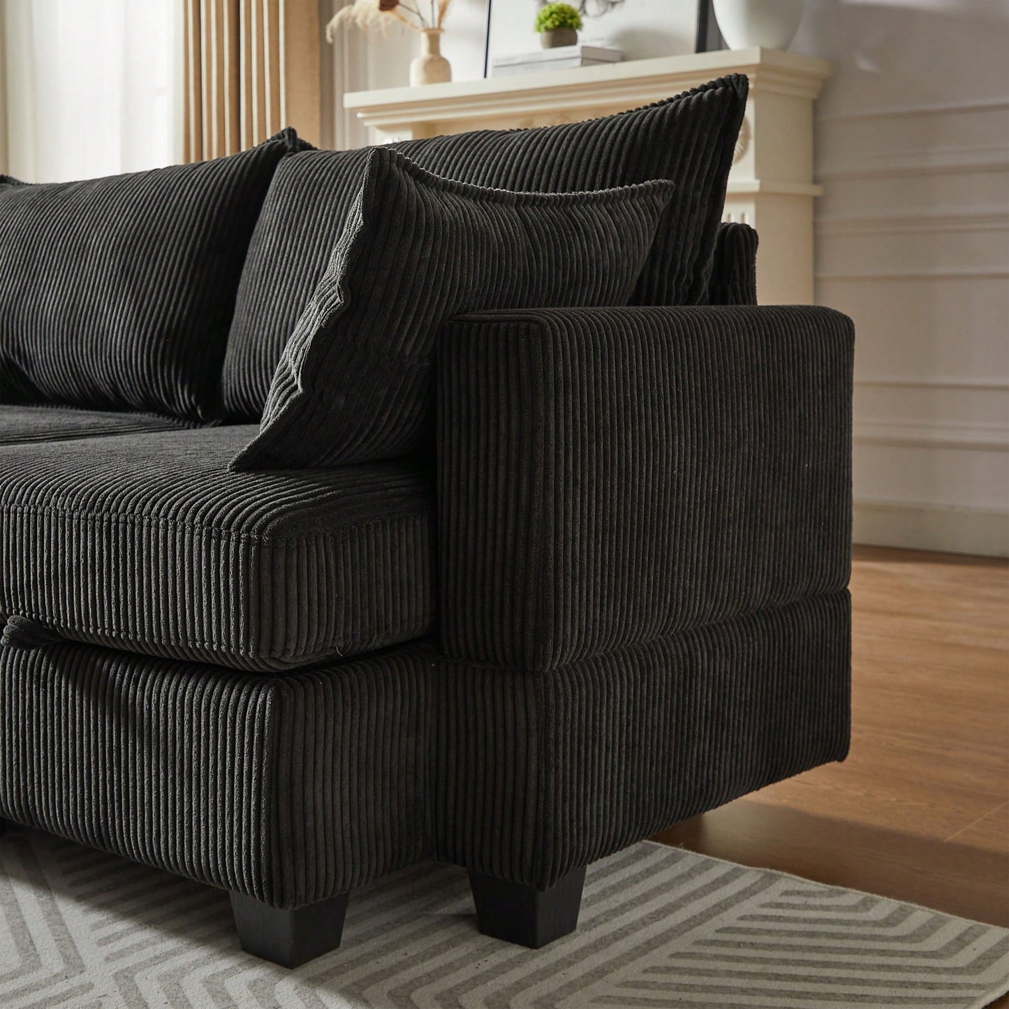LENNOX 113" SECTIONAL - BLACK