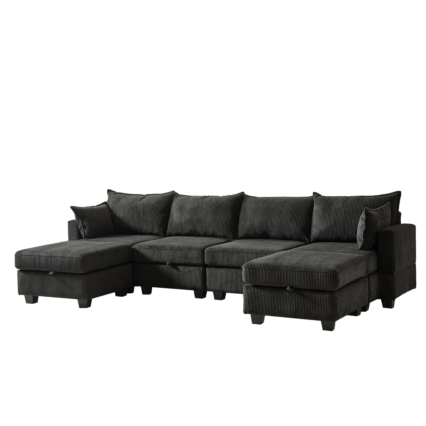 LENNOX 113" SECTIONAL - BLACK