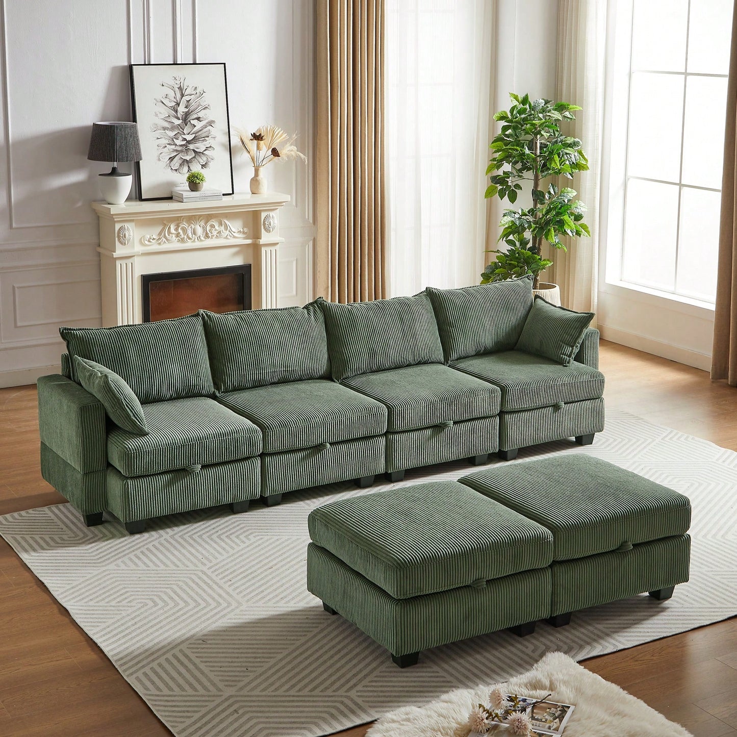 LENNOX 113" SECTIONAL - GRAY
