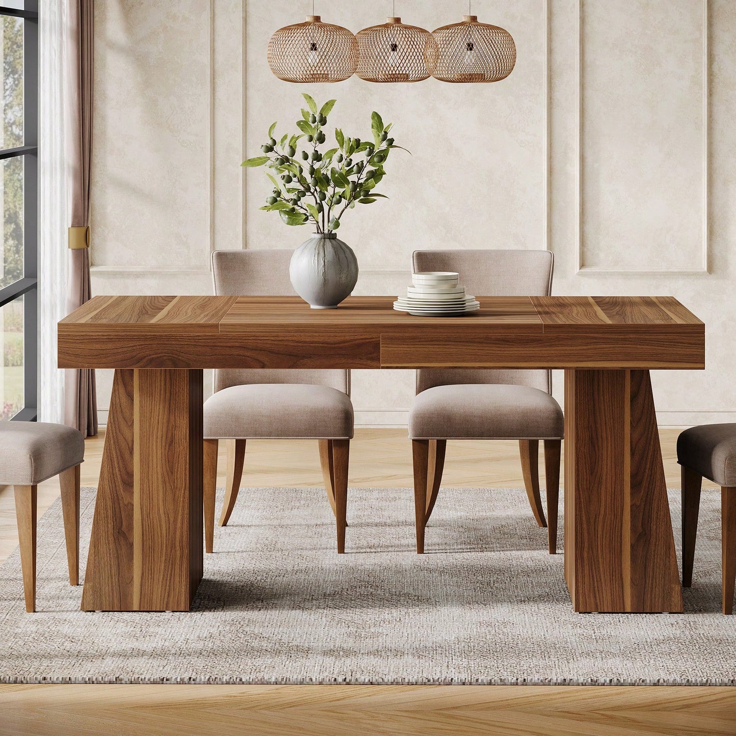 ANSEL DINING TABLE - BROWN