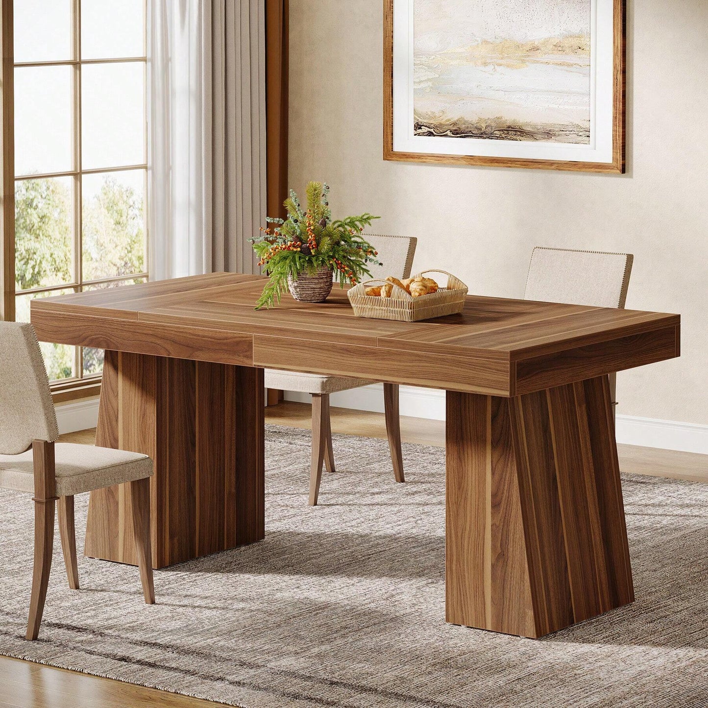 ANSEL DINING TABLE - BROWN