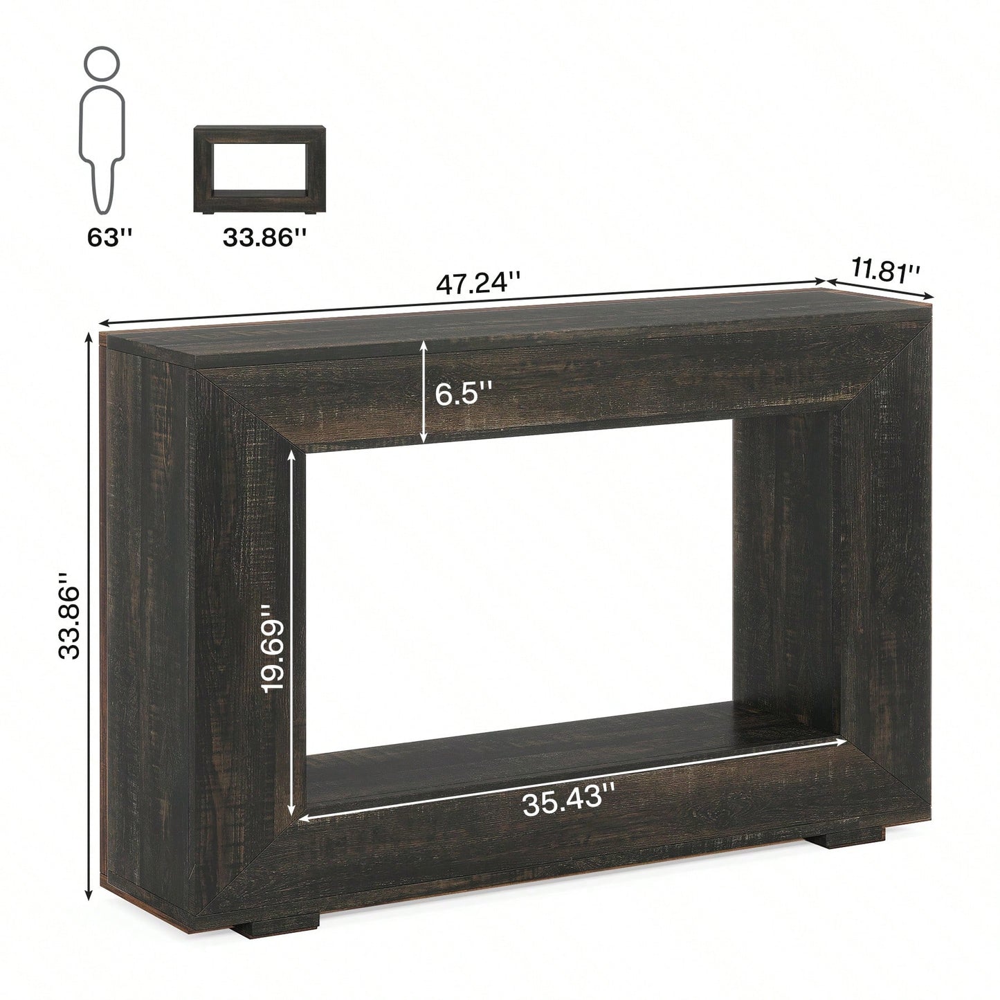 LISBON 47" CONSOLE TABLE - BLACK