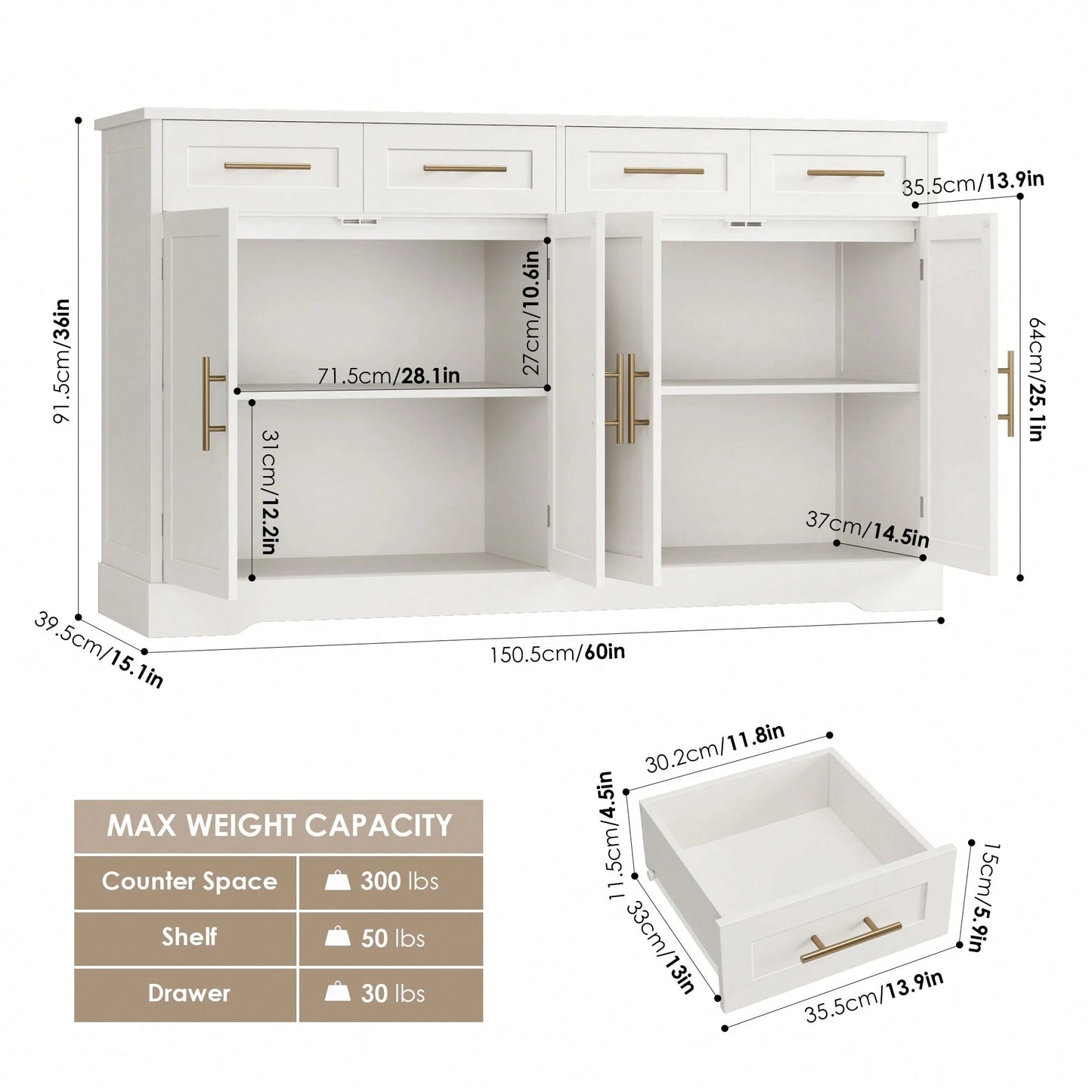 ESTELLE SIDEBOARD - WHITE