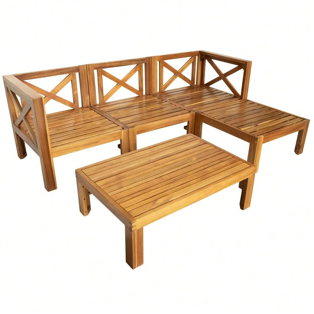 MONACO 5-PIECE OUTDOOR LOUNGE SET - LIGHT BLUE