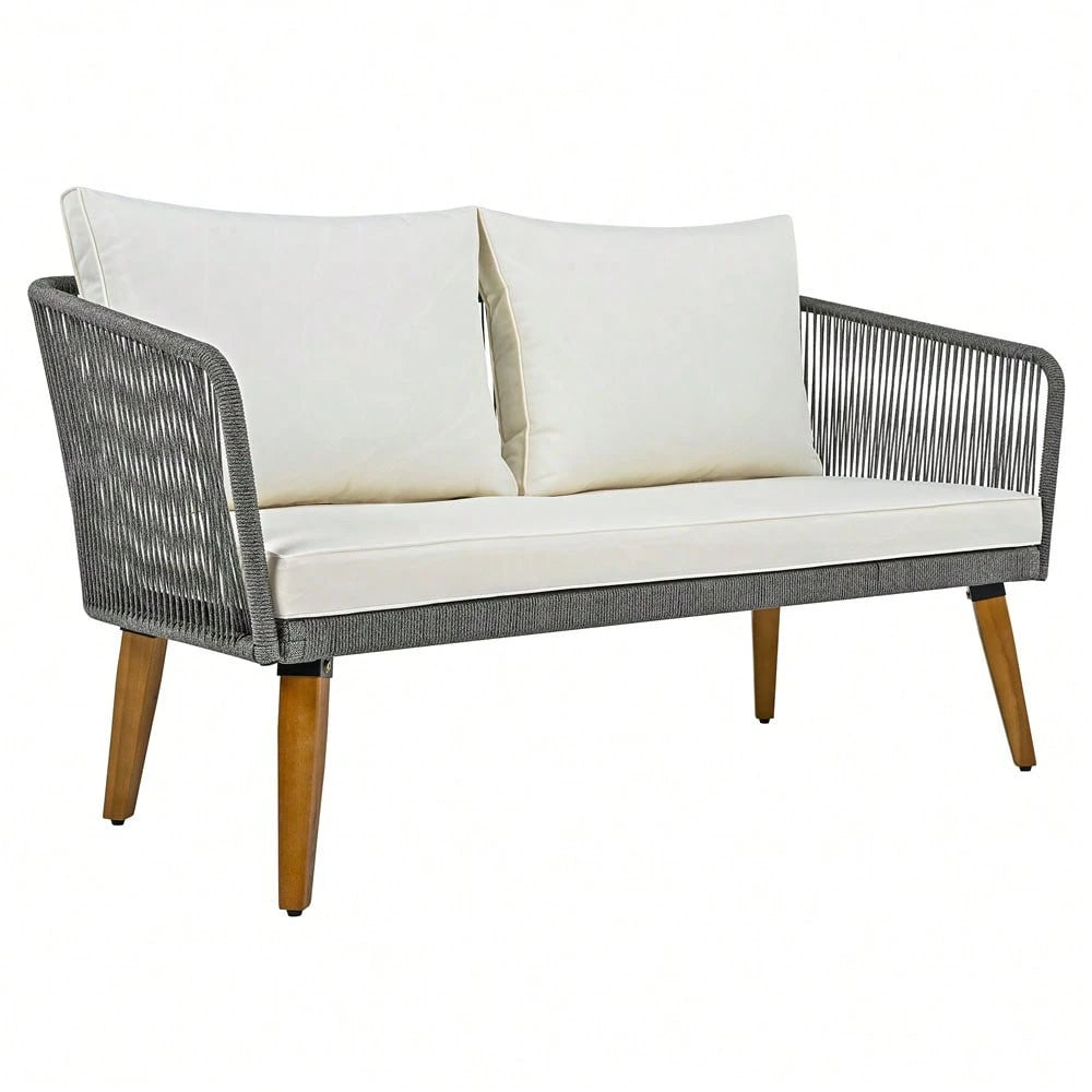 SORAYA 4 PIECE OUTDOOR LOUNGE SET - GRAY/ NATURAL
