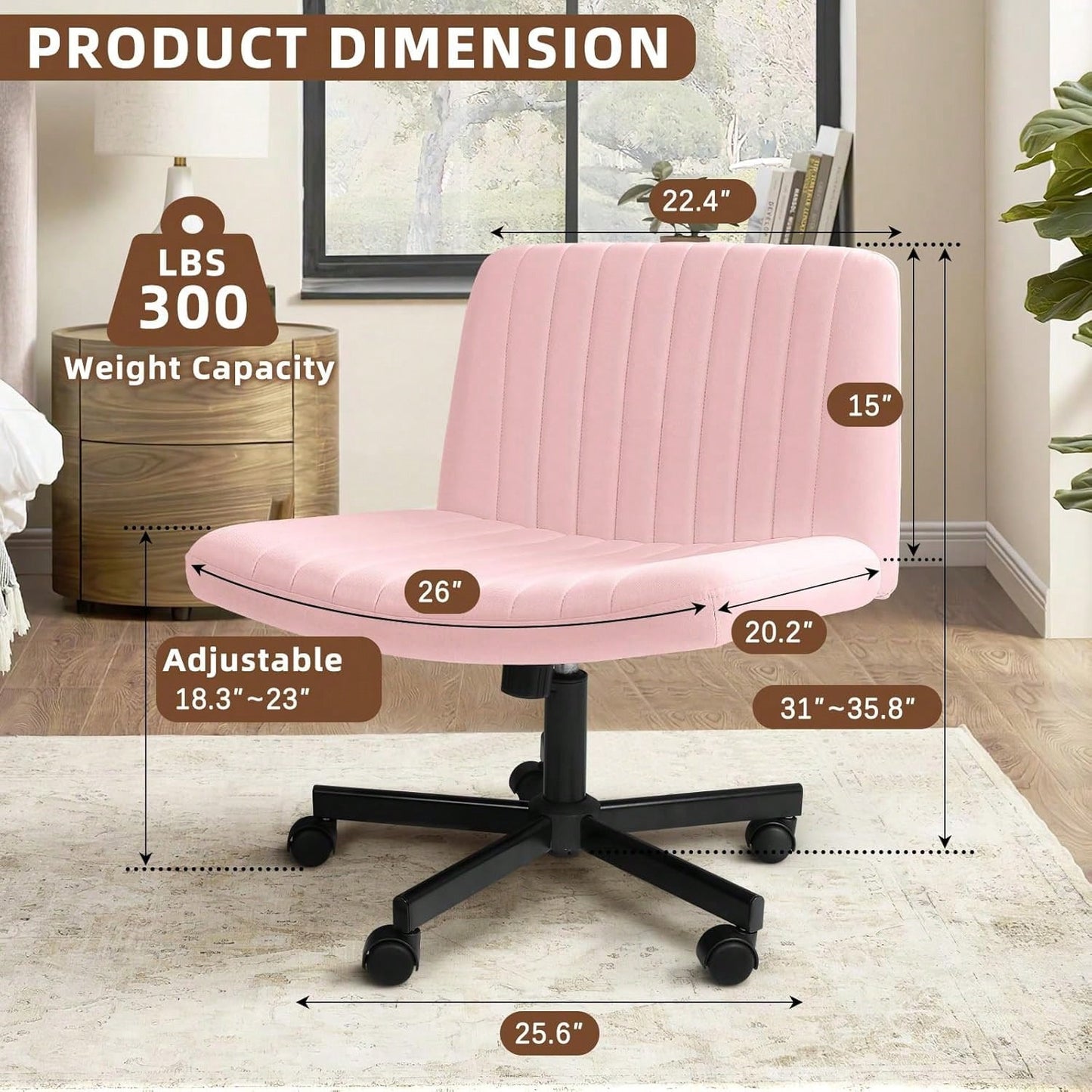 POISE OFFICE CHAIR - BLUSH PINK