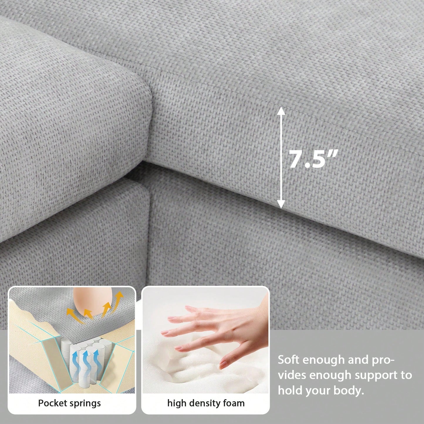 LAYLA 119" SECTIONAL - LIGHT GRAY