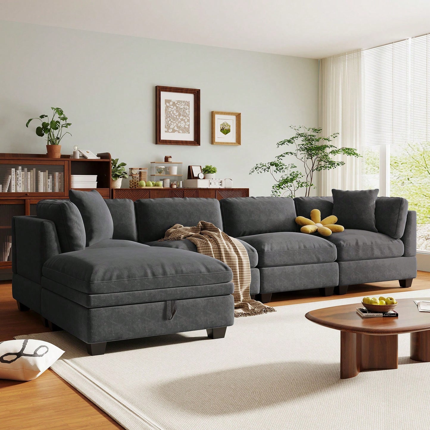 LIOR 119" SECTIONAL - GRAY