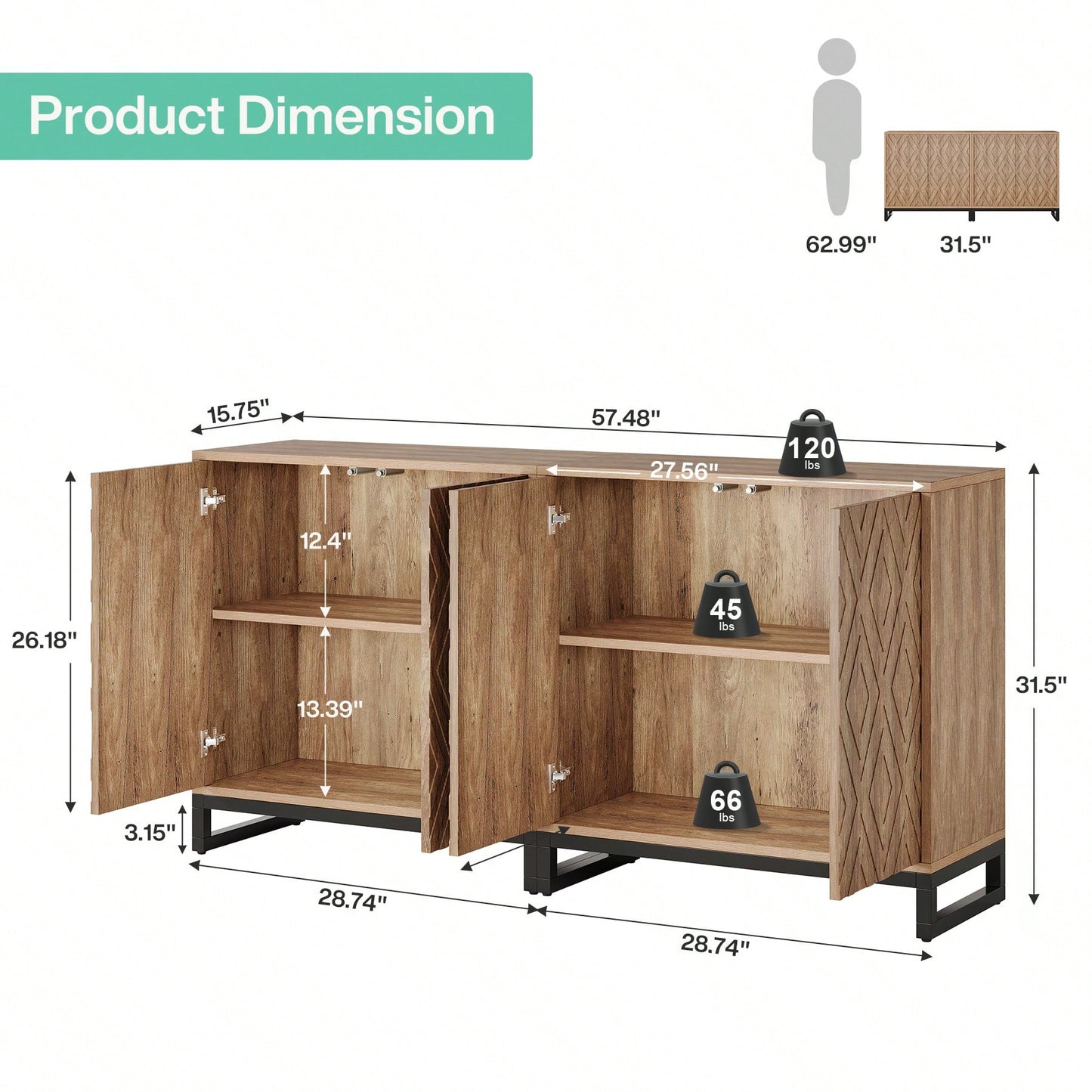SORAYA SIDEBOARD - DARK BROWN