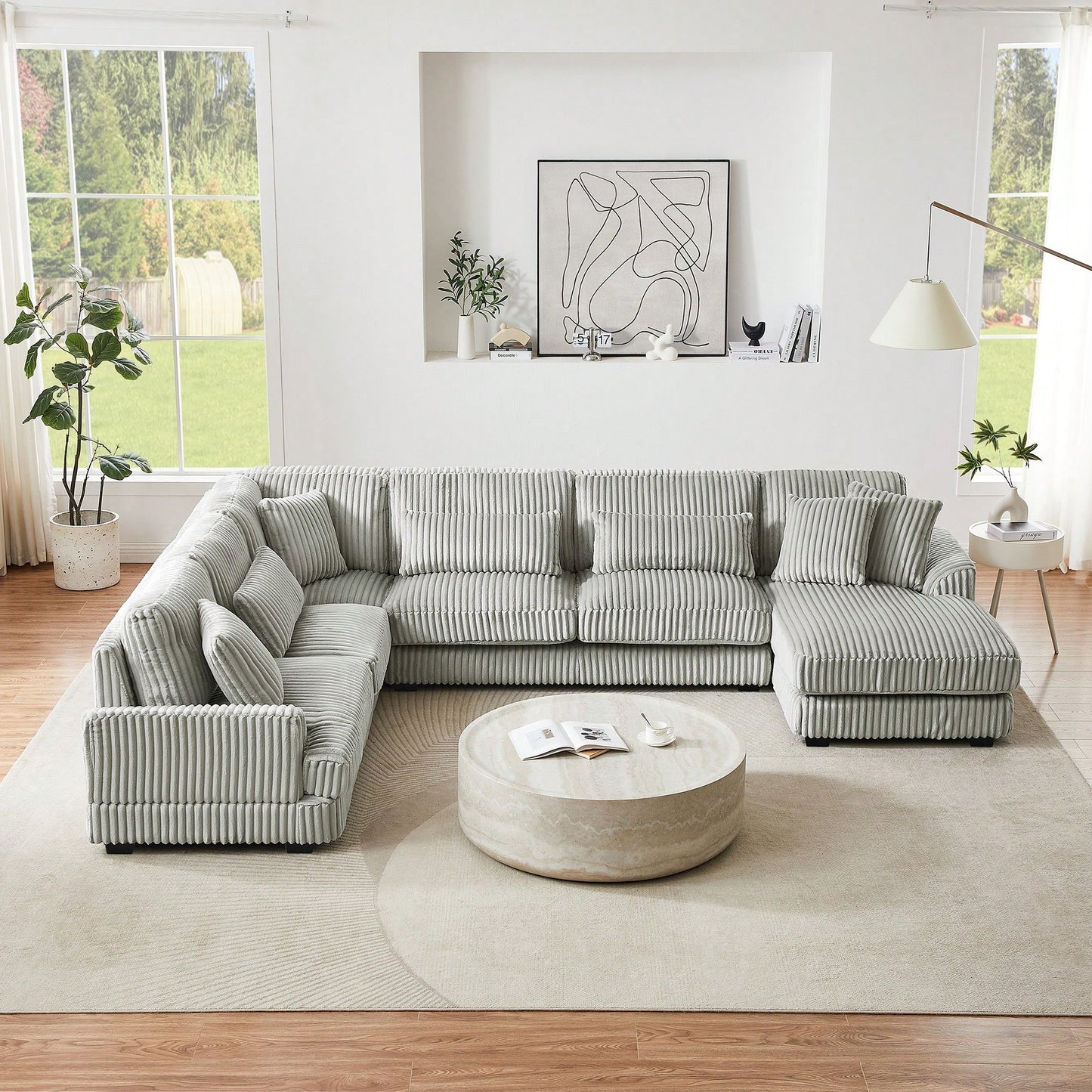 LOVETH 119" SECTIONAL - GRAY