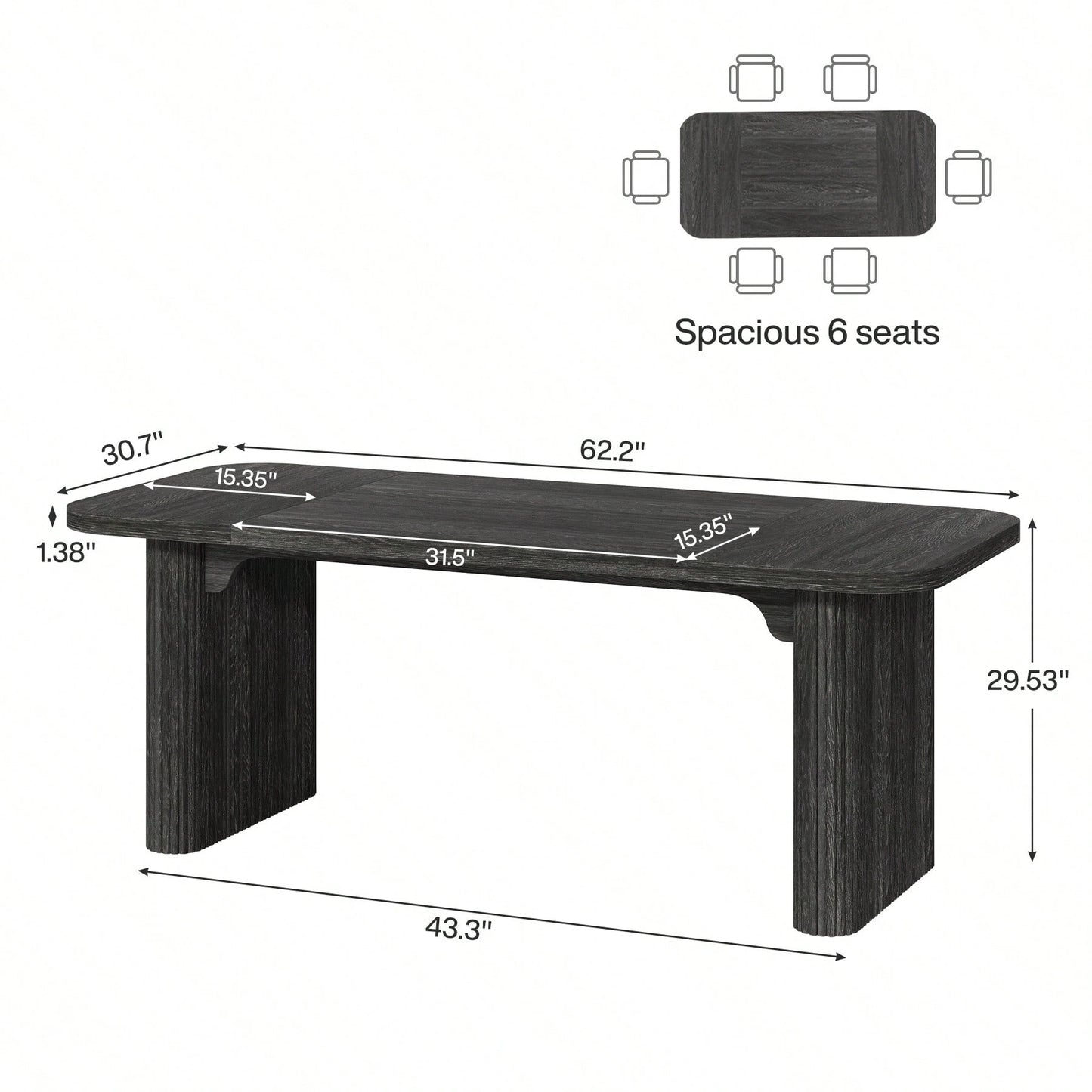 AALIYAH DINING TABLE - BLACK