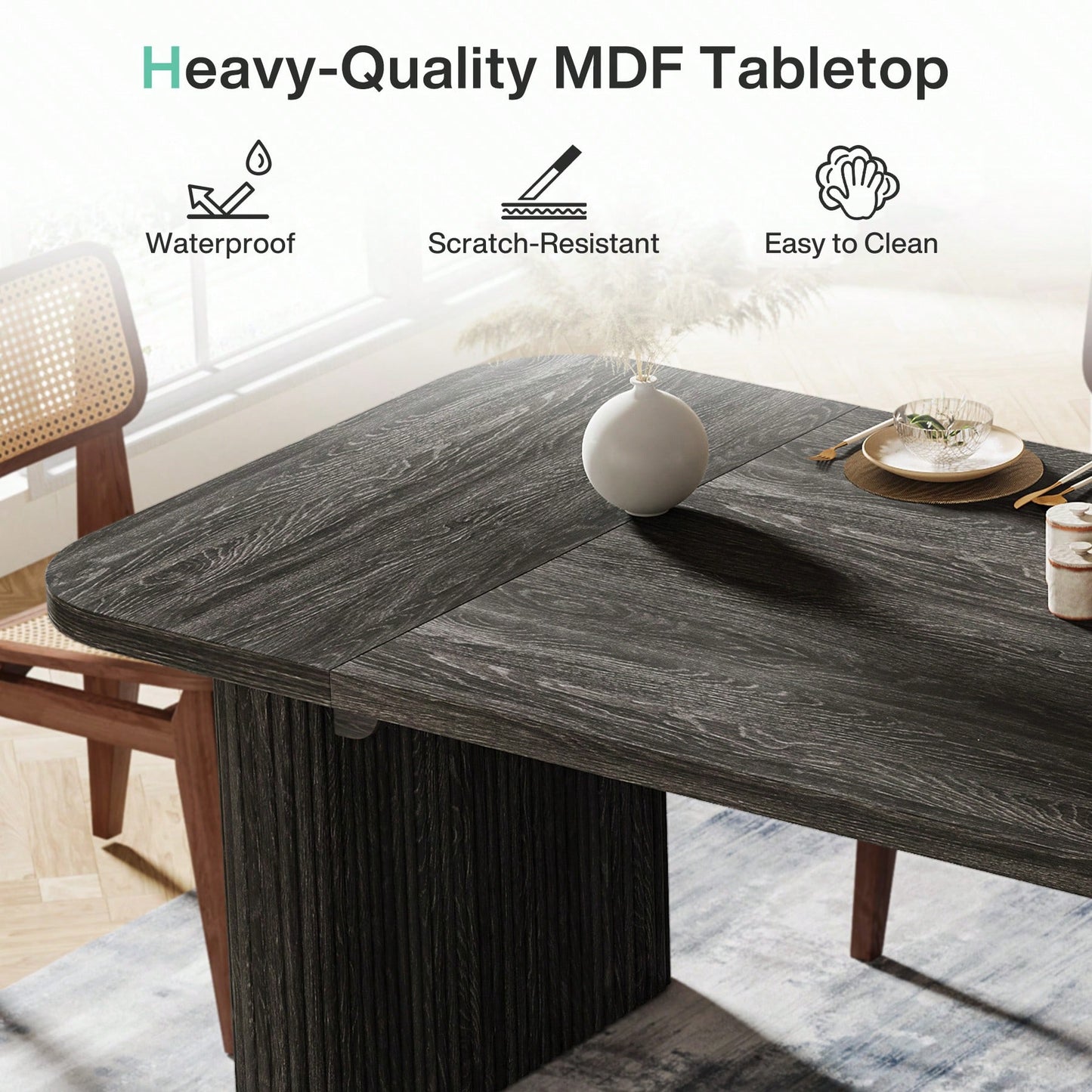 AALIYAH DINING TABLE - BLACK