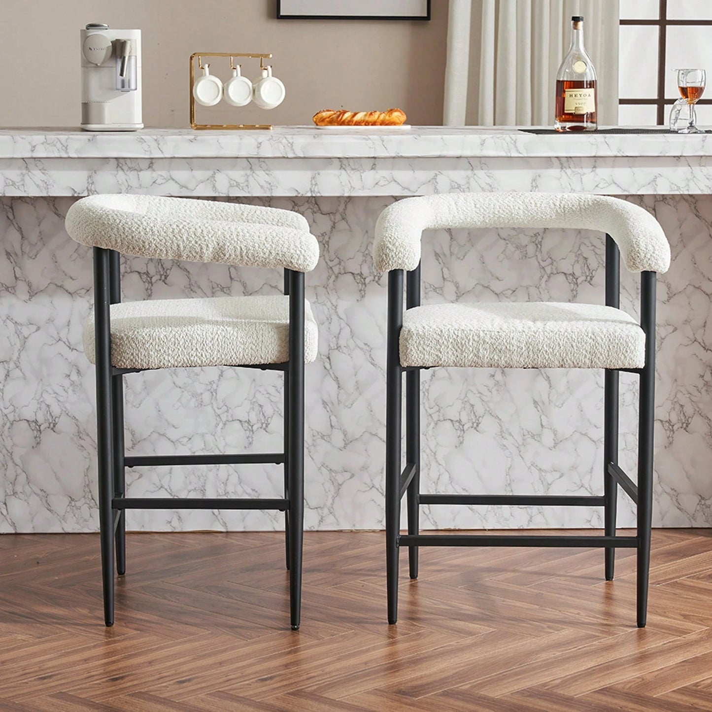 CHER COUNTER STOOLS - WHITE (SET OF 2)