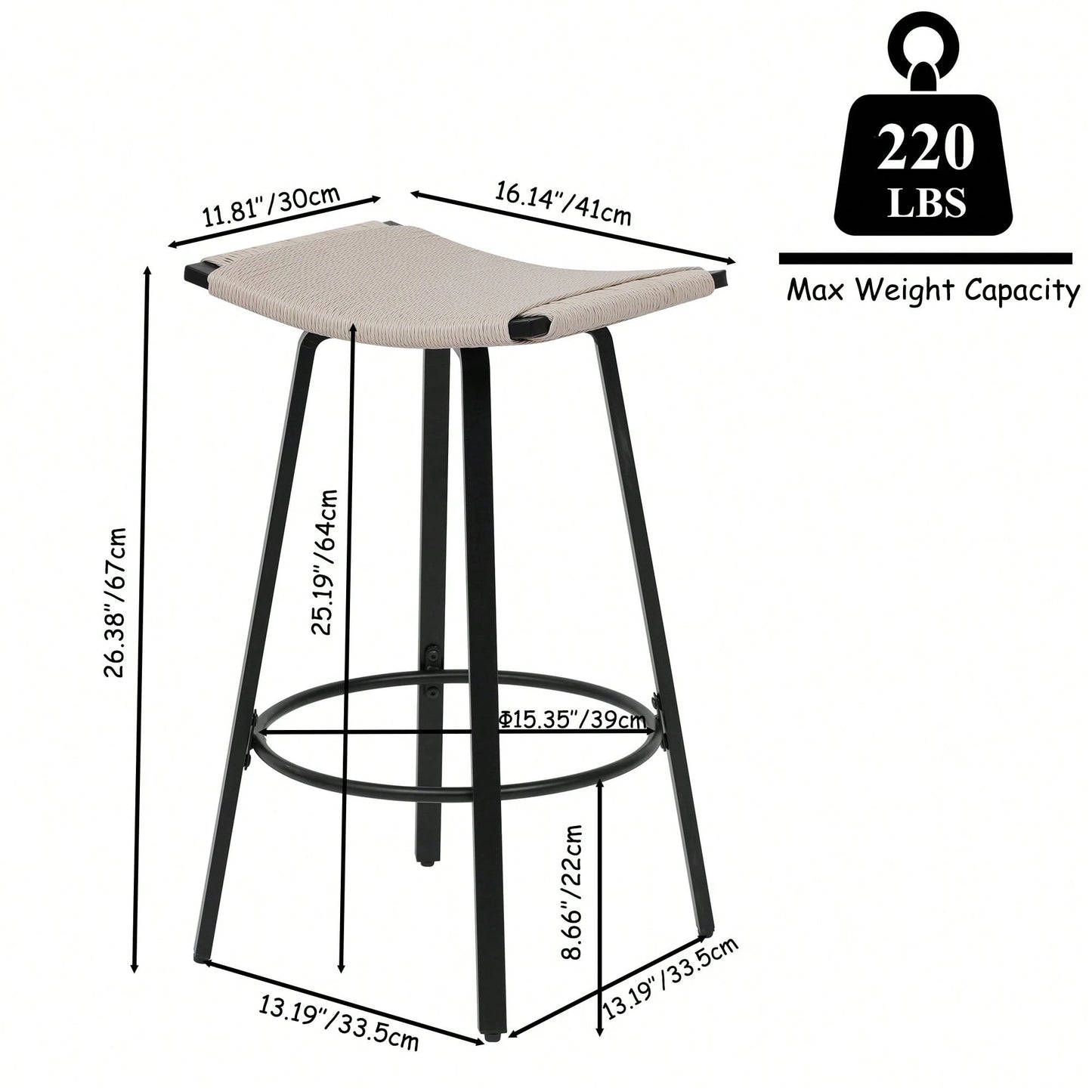 NOLANI COUNTER STOOLS - BEIGE (SET OF 2)