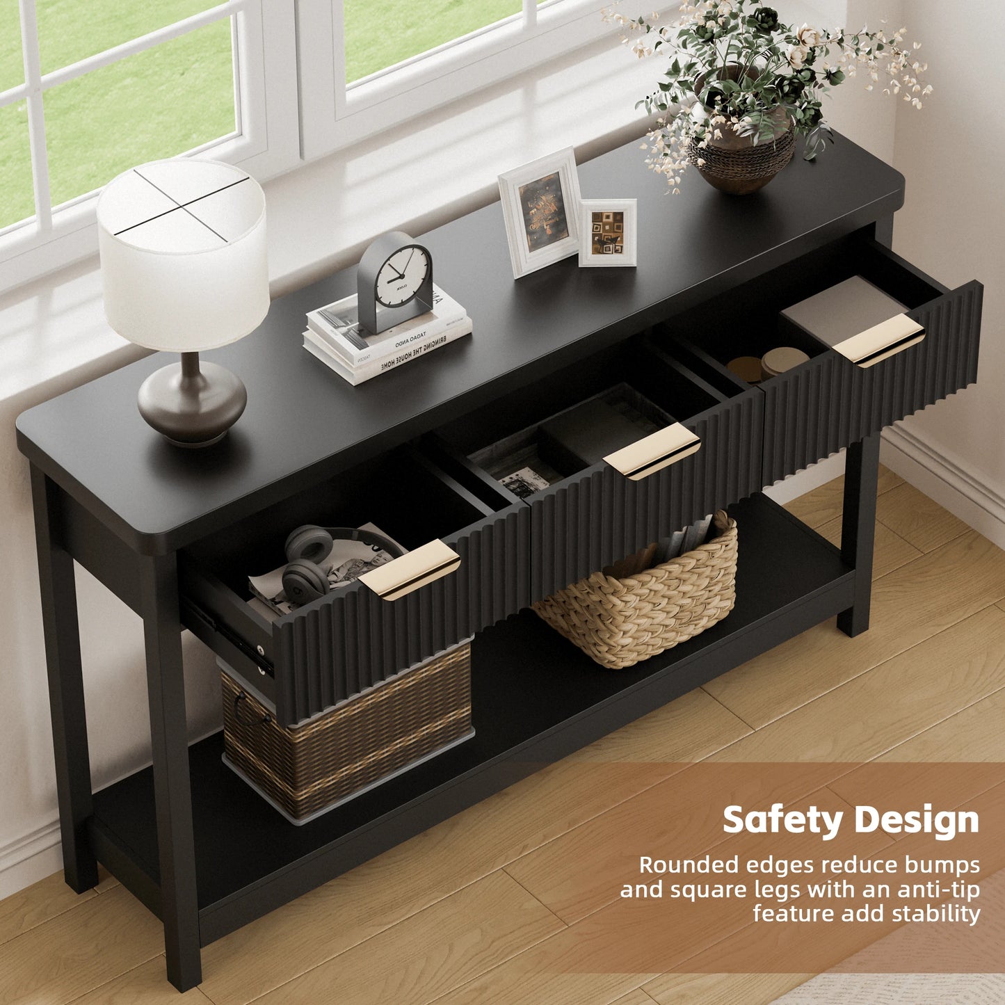 ZUMA 52" CONSOLE TABLE - BLACK