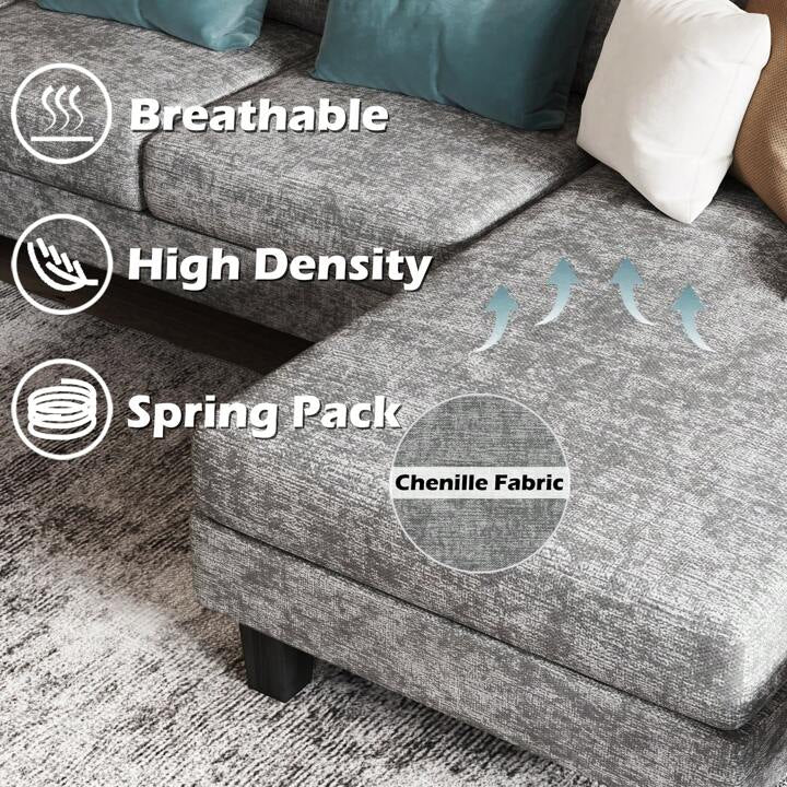 MILO 110" SECTIONAL - GRAY