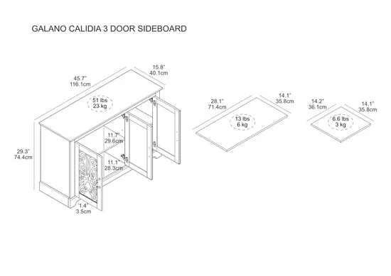 CALIDIA CABINET - KNOTTY OAK
