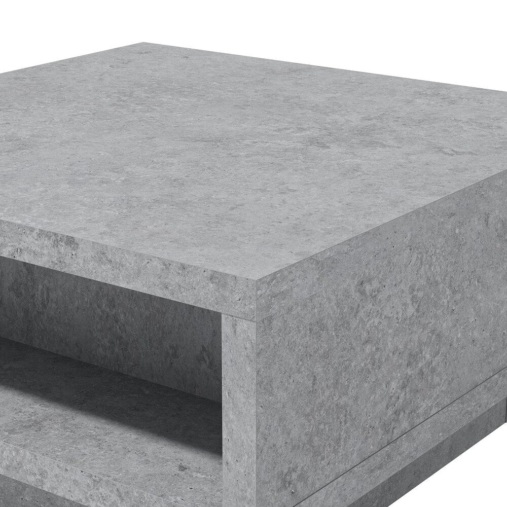 CARMELO COFFEE TABLE W/ STORAGE - CONCRETE GRAY