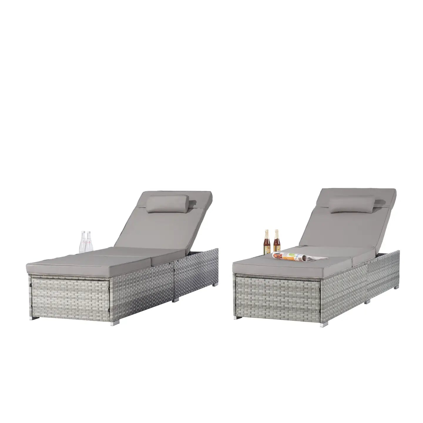 OASIS CHAISE LOUNGE - GRAY / GRAY (SET OF 2)
