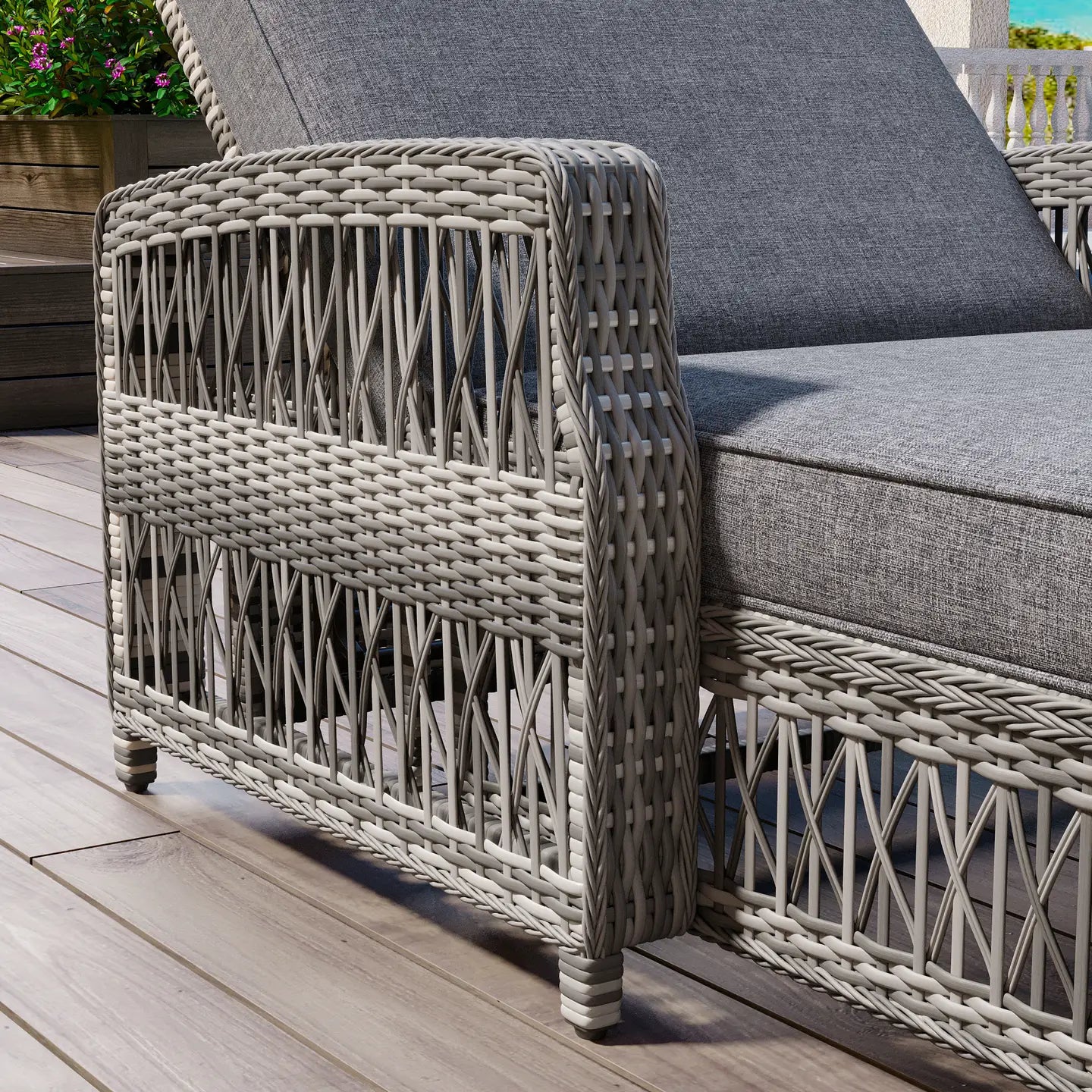 HARBOR CHAISE LOUNGE - GRAY/GRAY
