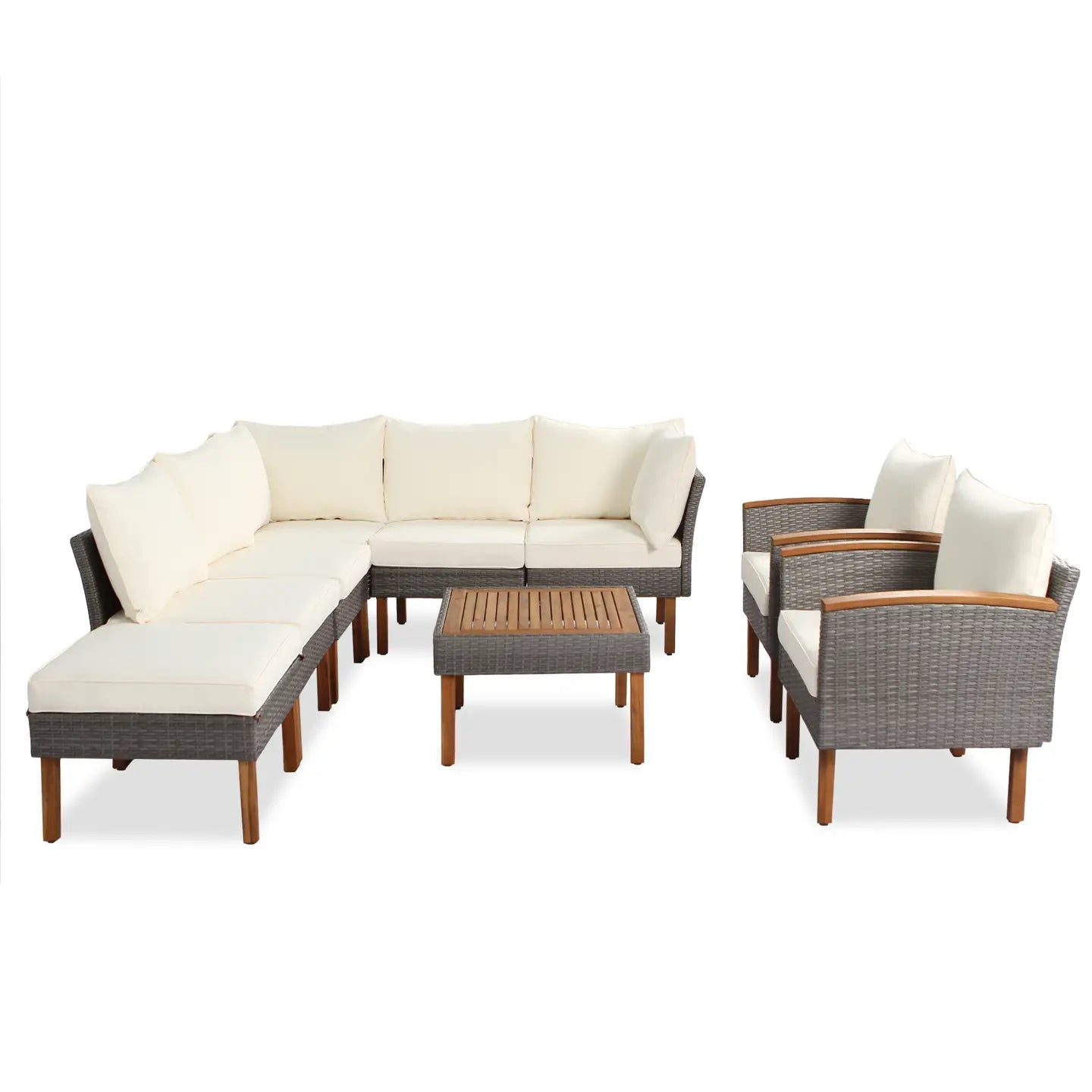 CAMARI OUTDOOR SECTIONAL SET - NATURAL / BEIGE