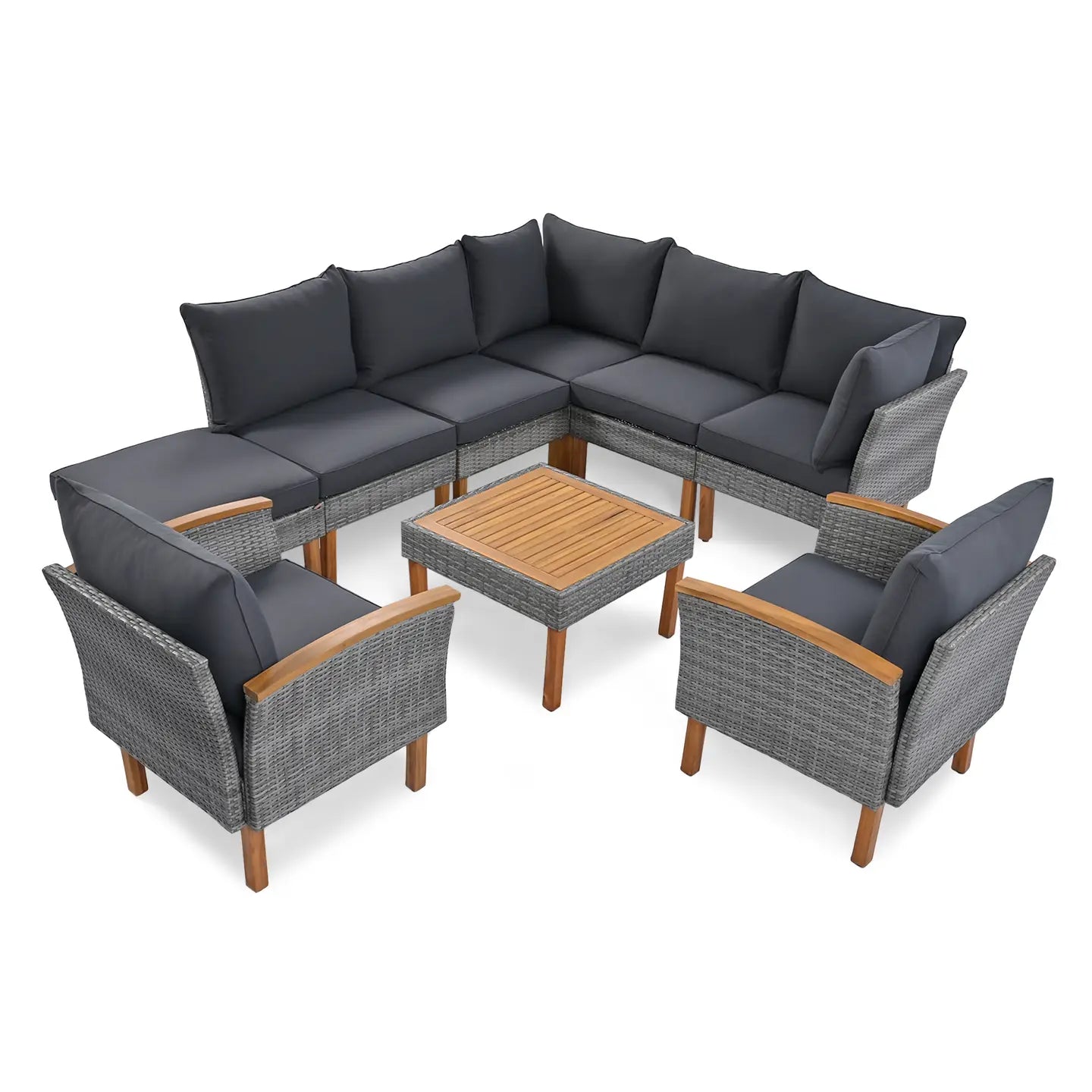 CAMARI OUTDOOR SECTIONAL SET - NATURAL / GRAY
