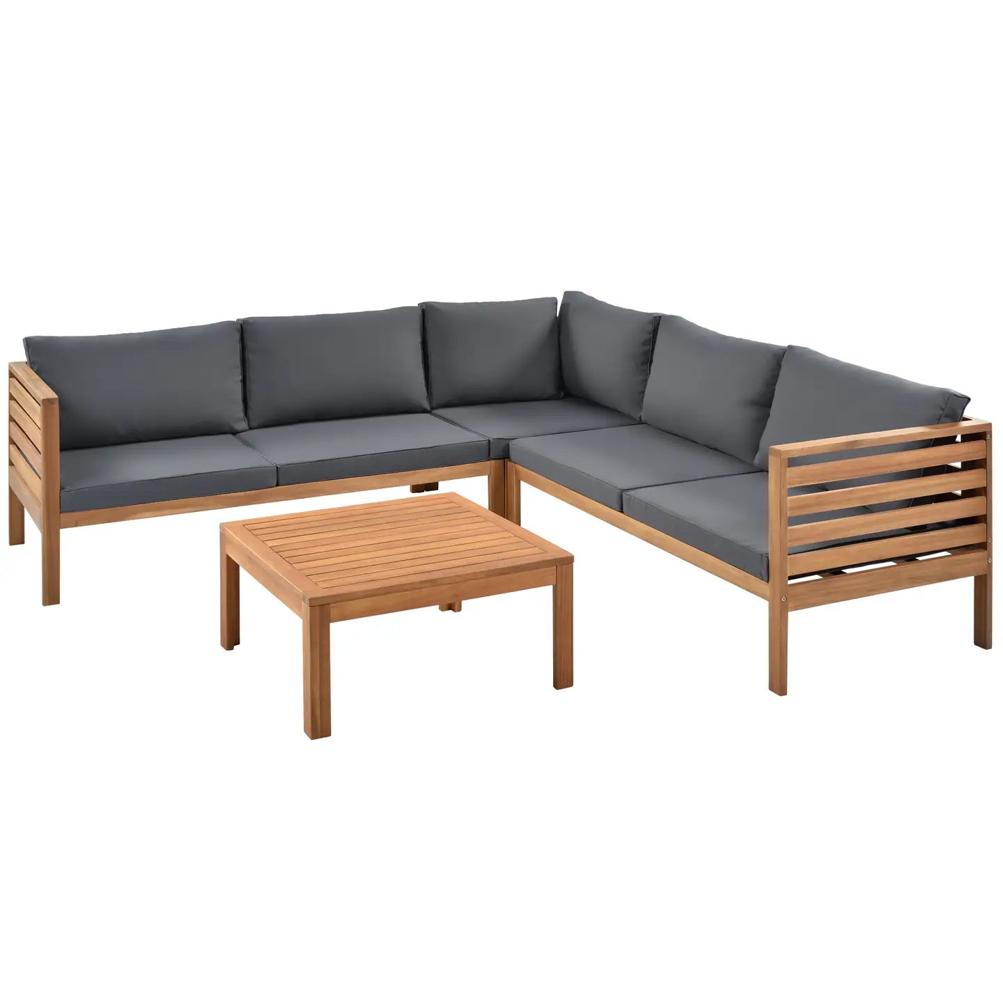 AVENELLE OUTDOOR SECTIONAL SET - NATURAL / GRAY