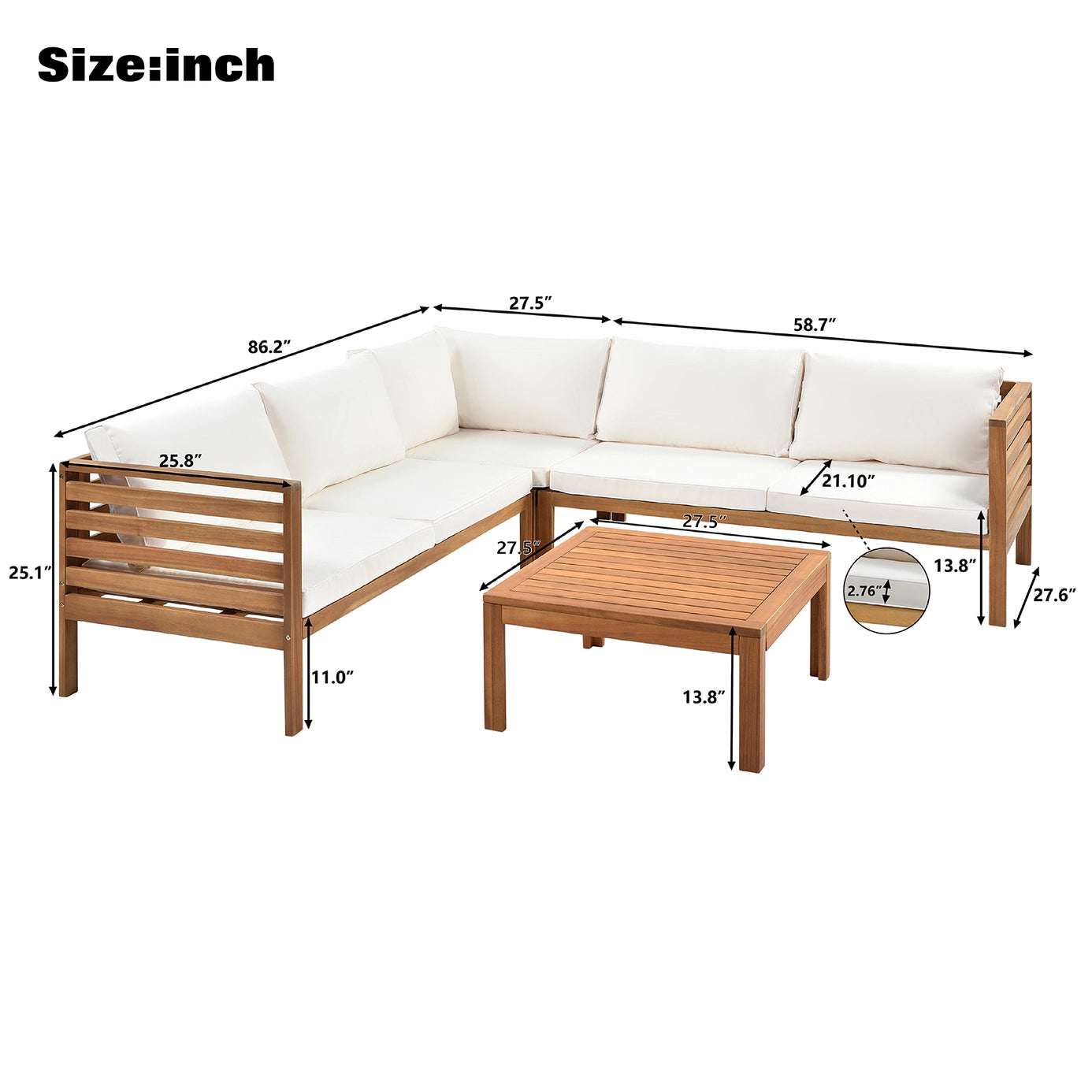 AVENELLE OUTDOOR SECTIONAL SET - NATURAL / GRAY