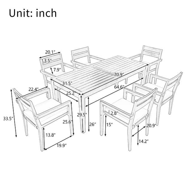ISALYN 7-PIECE OUTDOOR DINING SET - BROWN
