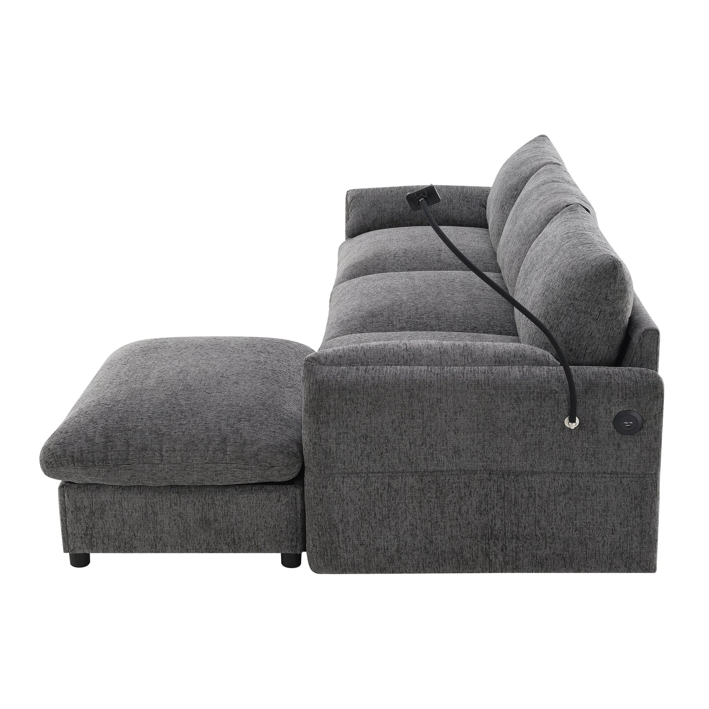 BRYN SOFA w/ OTTOMAN - GRAY