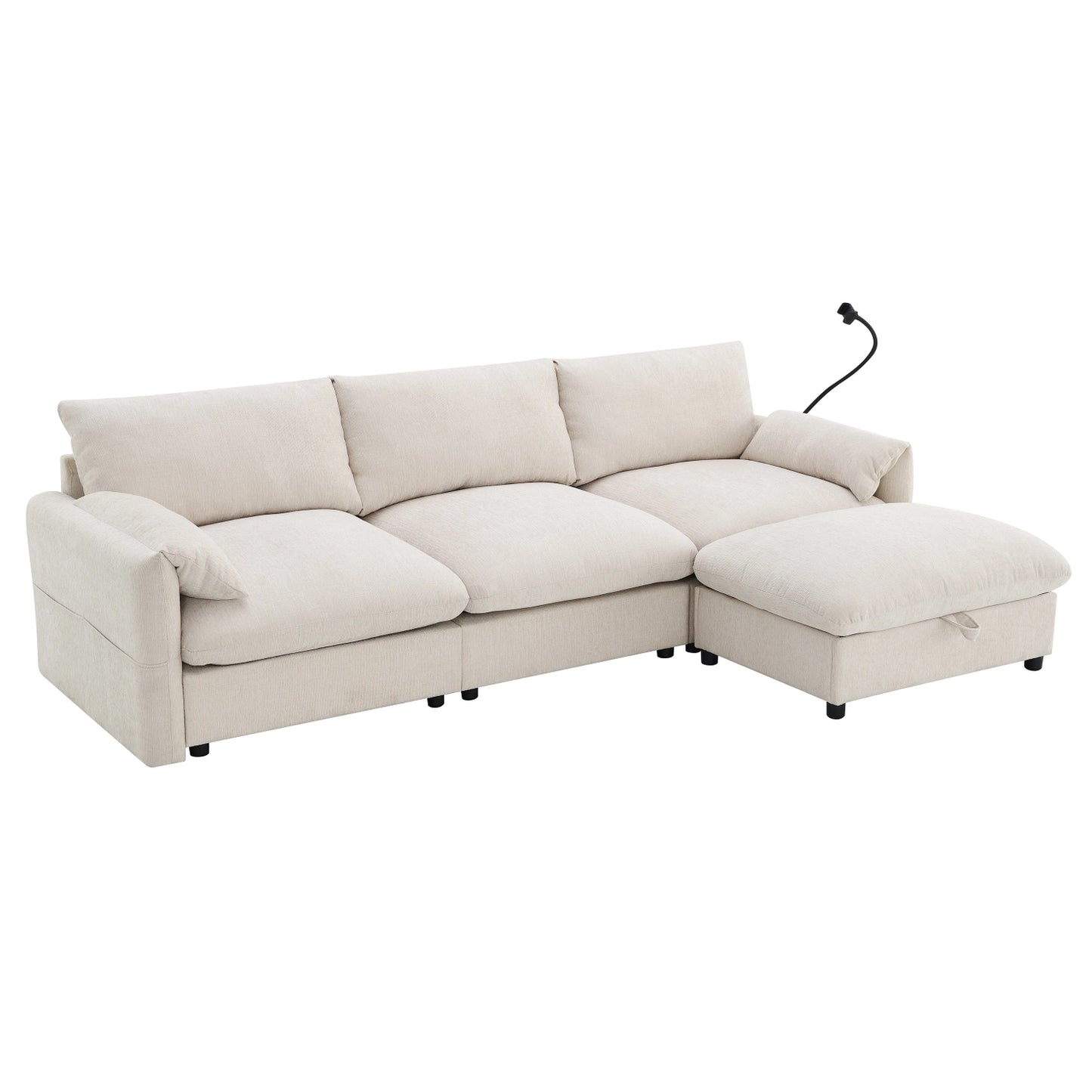 BRYN SOFA w/ OTTOMAN - BEIGE