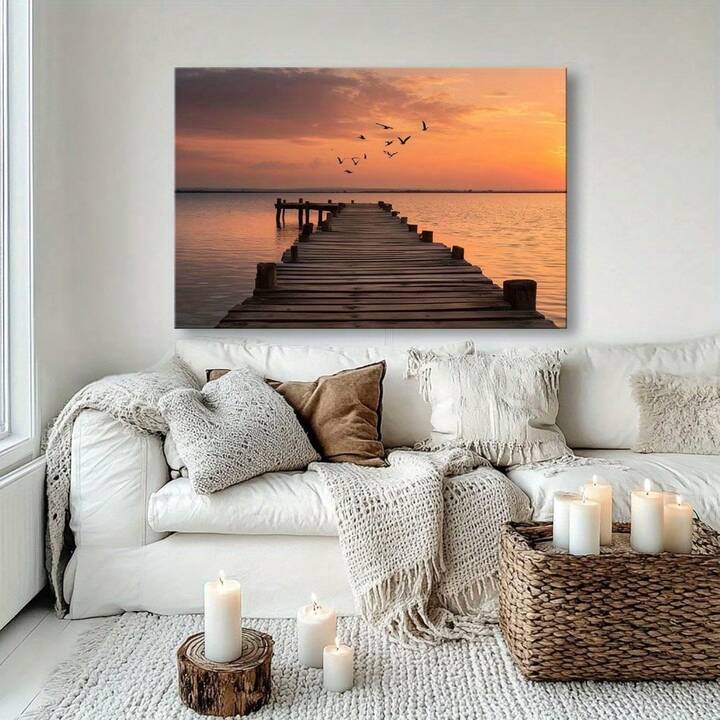 SUNSET PIER CANVAS WALL ART