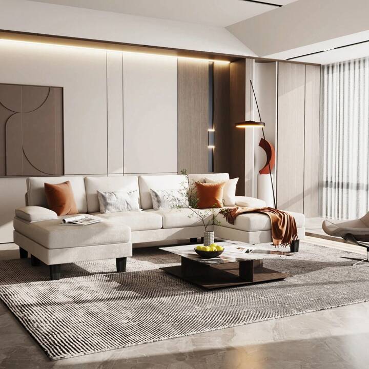 MILO 110" SECTIONAL - BEIGE