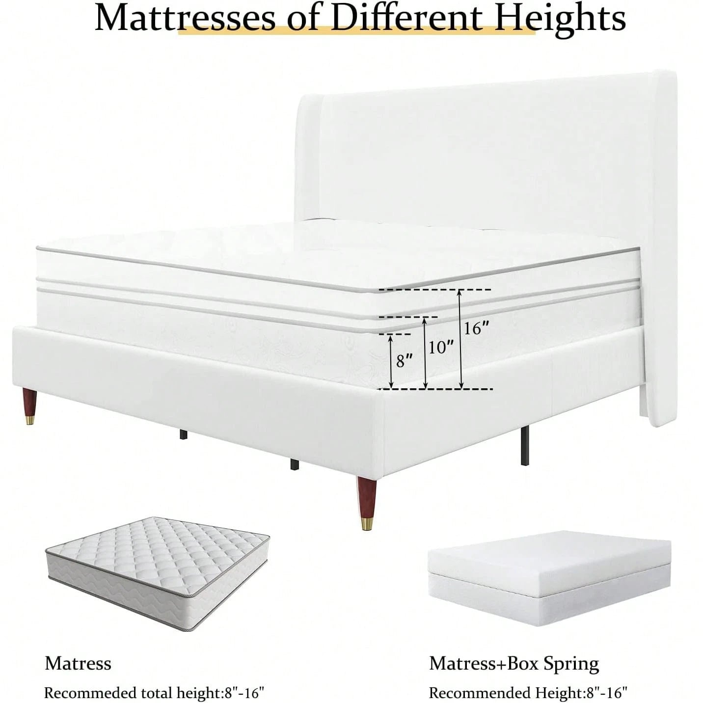 MADELINE PLATFORM BED FRAME - WHITE