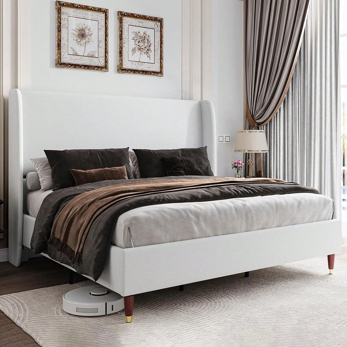 MADELINE PLATFORM BED FRAME - WHITE